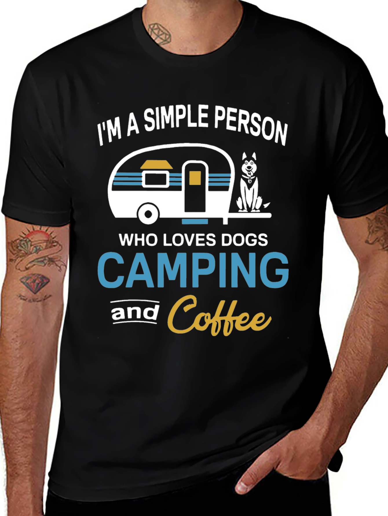 Variant 18 of Camping Dogs and Coffee T-Shirt