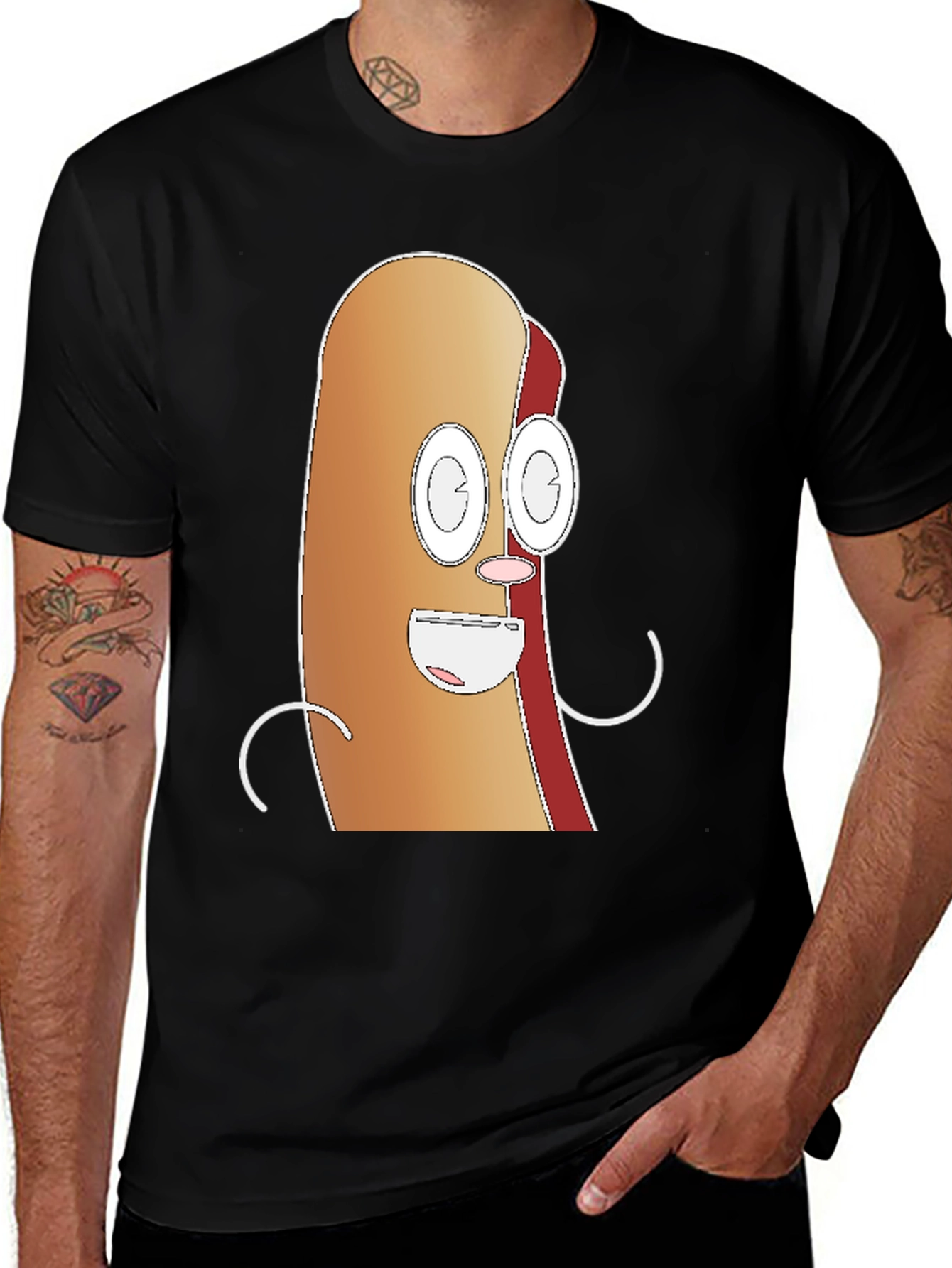 Variant 15 of Funny Hot Dog Cartoon Graphic T-Shirt