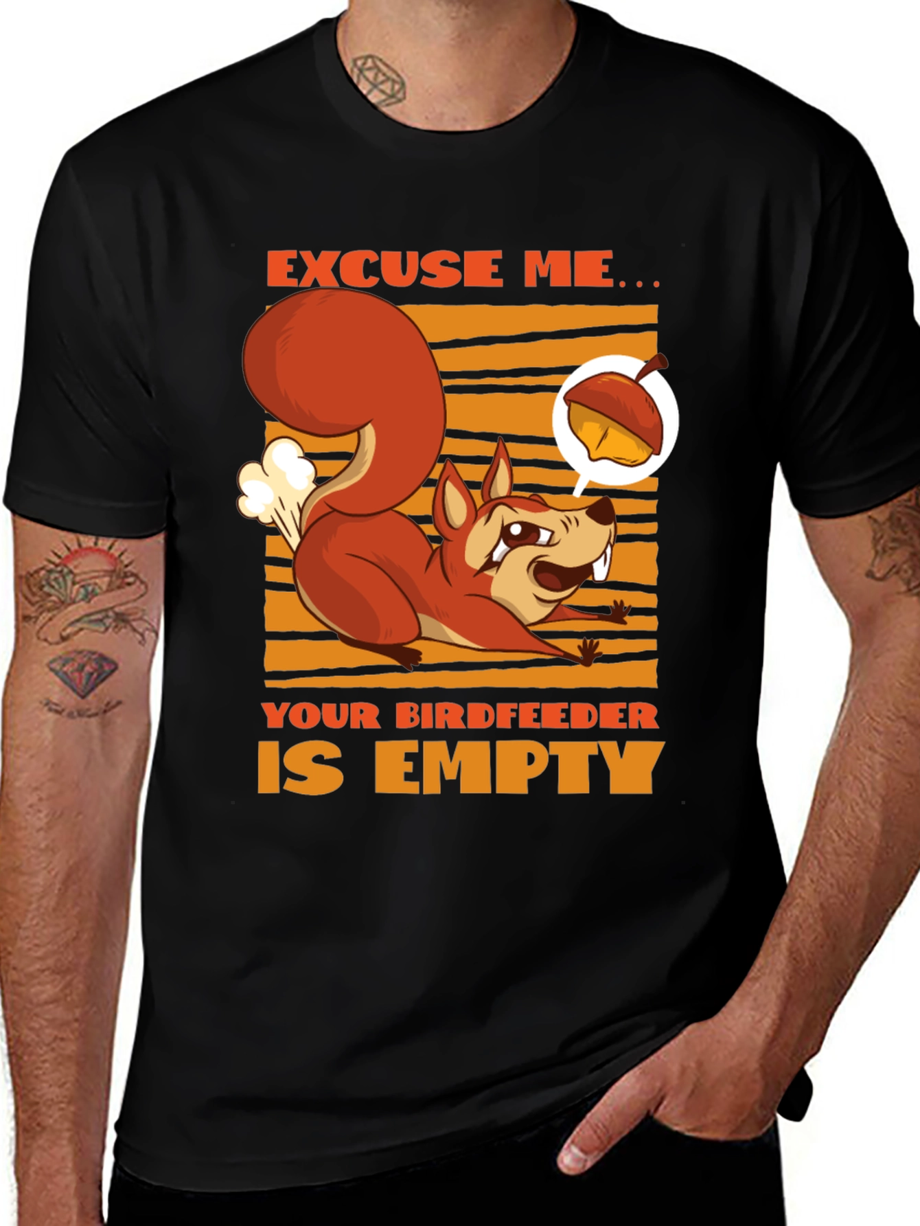 Variant 26 of Funny Squirrel T-Shirt - Empty Birdfeeder Design