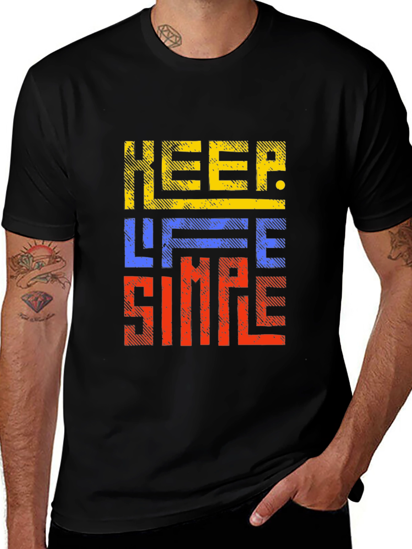 Variant 29 of Keep Life Simple Graphic Print Black T-Shirt