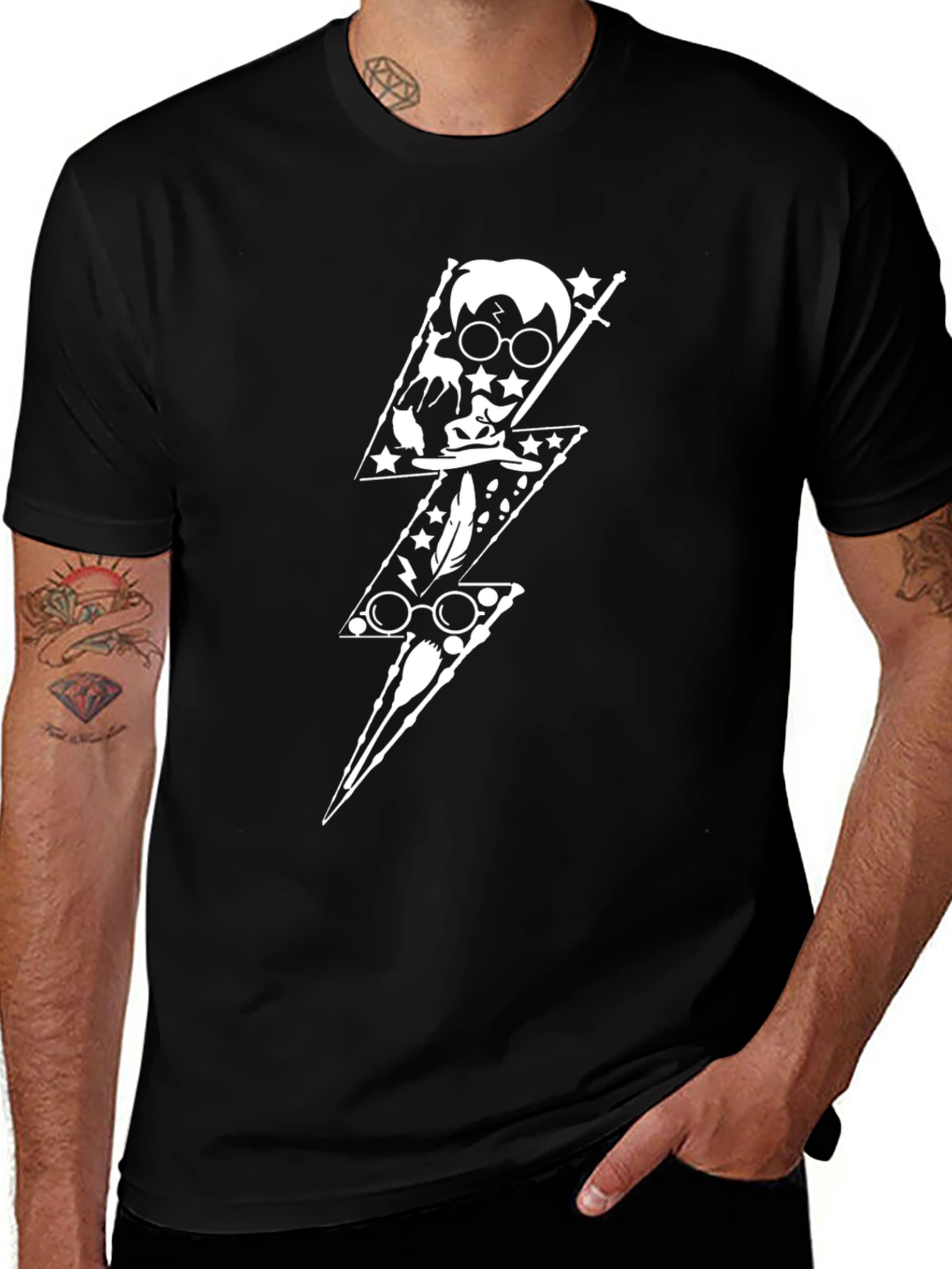 Harry Potter Lightning Bolt Black T-Shirt