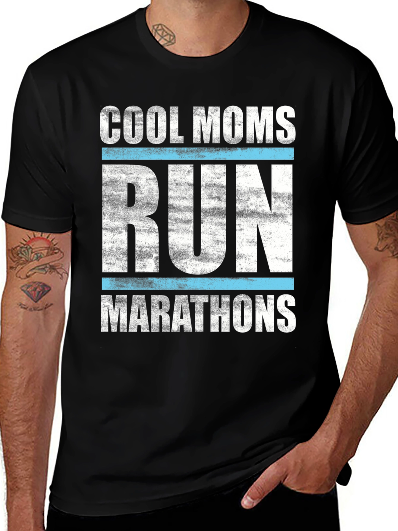 Variant 12 of Cool Moms Run Marathons Black T-Shirt