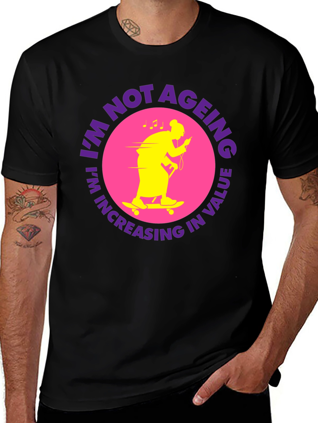 Variant 20 of I'm Not Ageing T-Shirt - Skateboard Grandma Tee