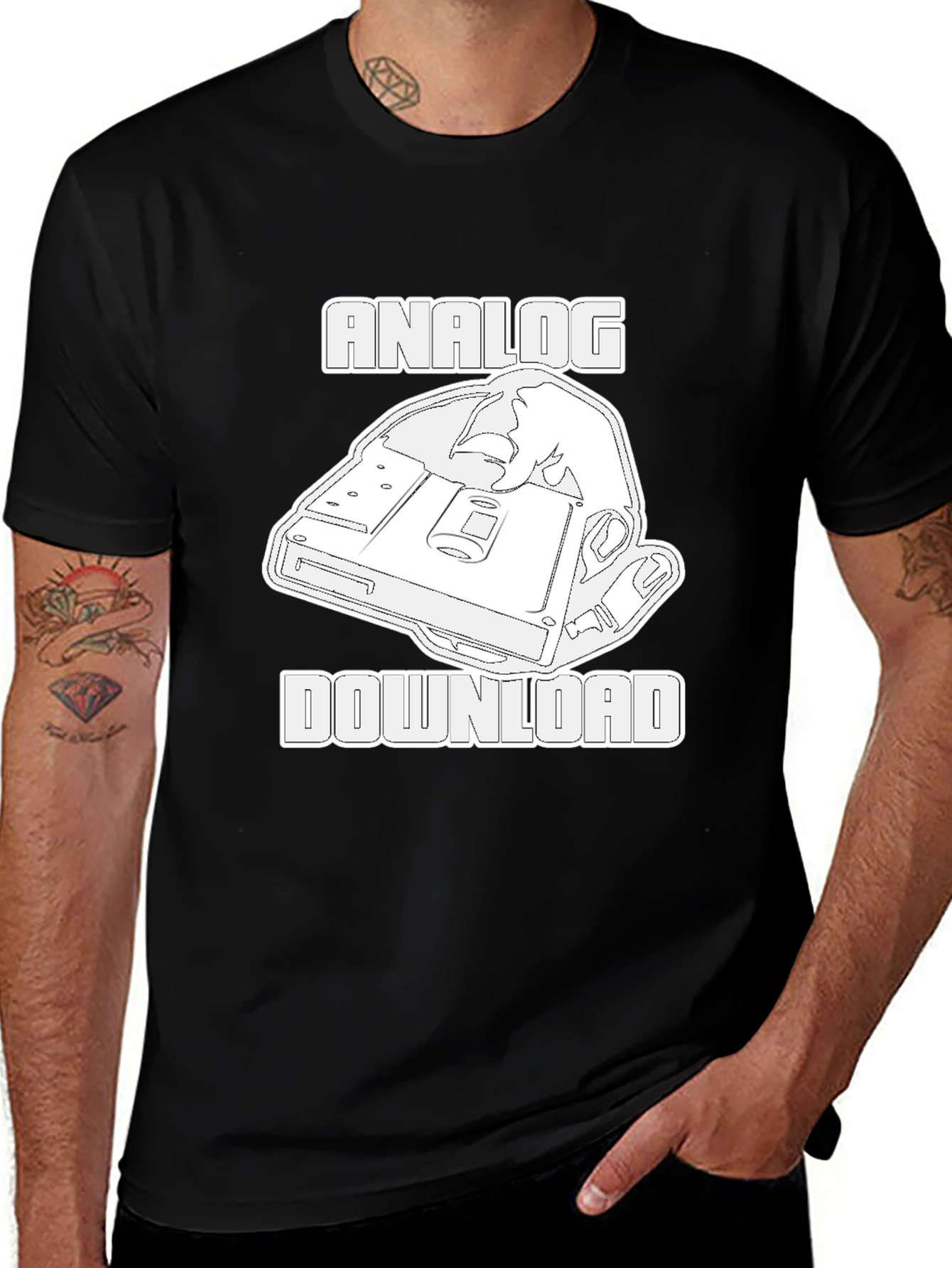 Variant 8 of Analog Download T-Shirt - Retro Tech Style