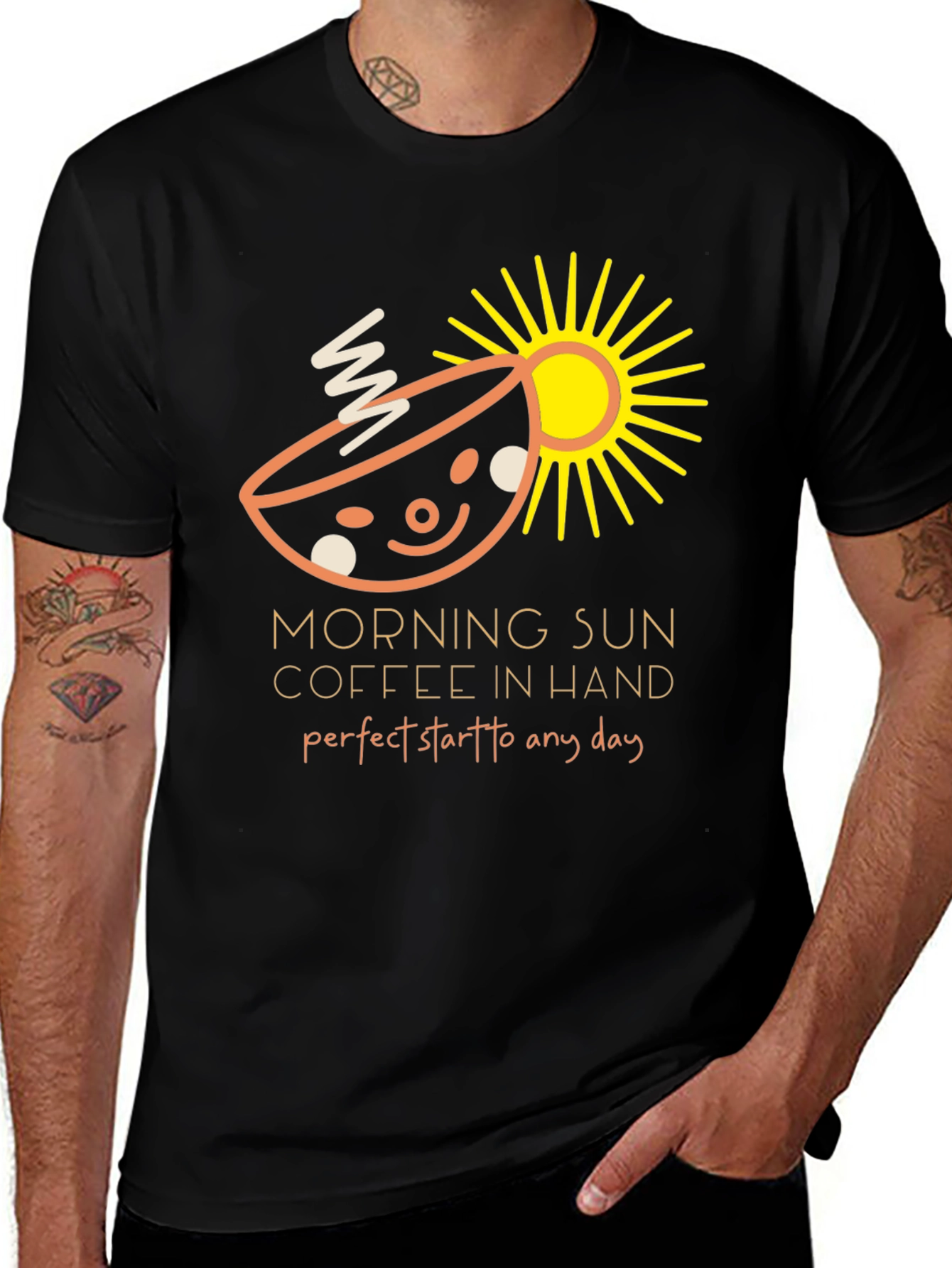 Variant 16 of Morning Sun Coffee Graphic Tee - Perfect Day Start