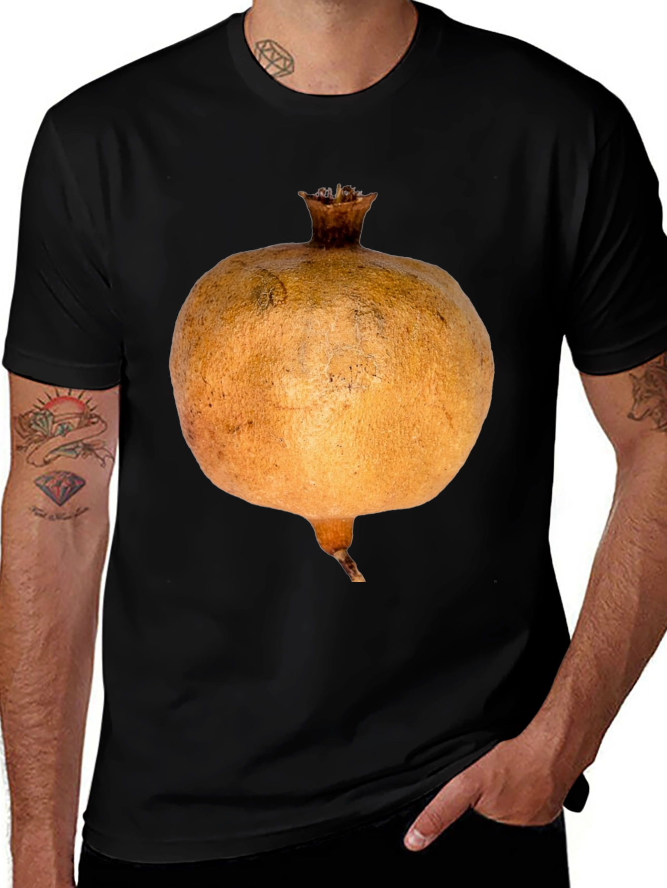 Variant 21 of Pomegranate Graphic Tee - Black Unisex T-Shirt