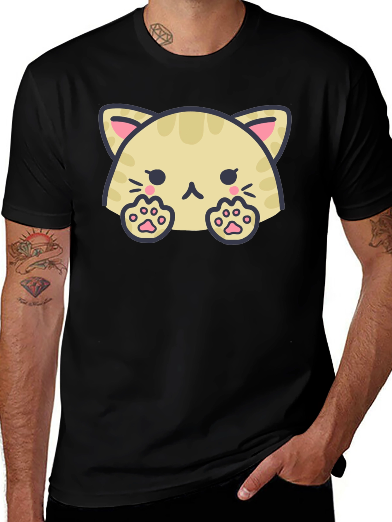 Variant 27 of Cute Cat Paw T-Shirt, Kawaii Kitten Tee