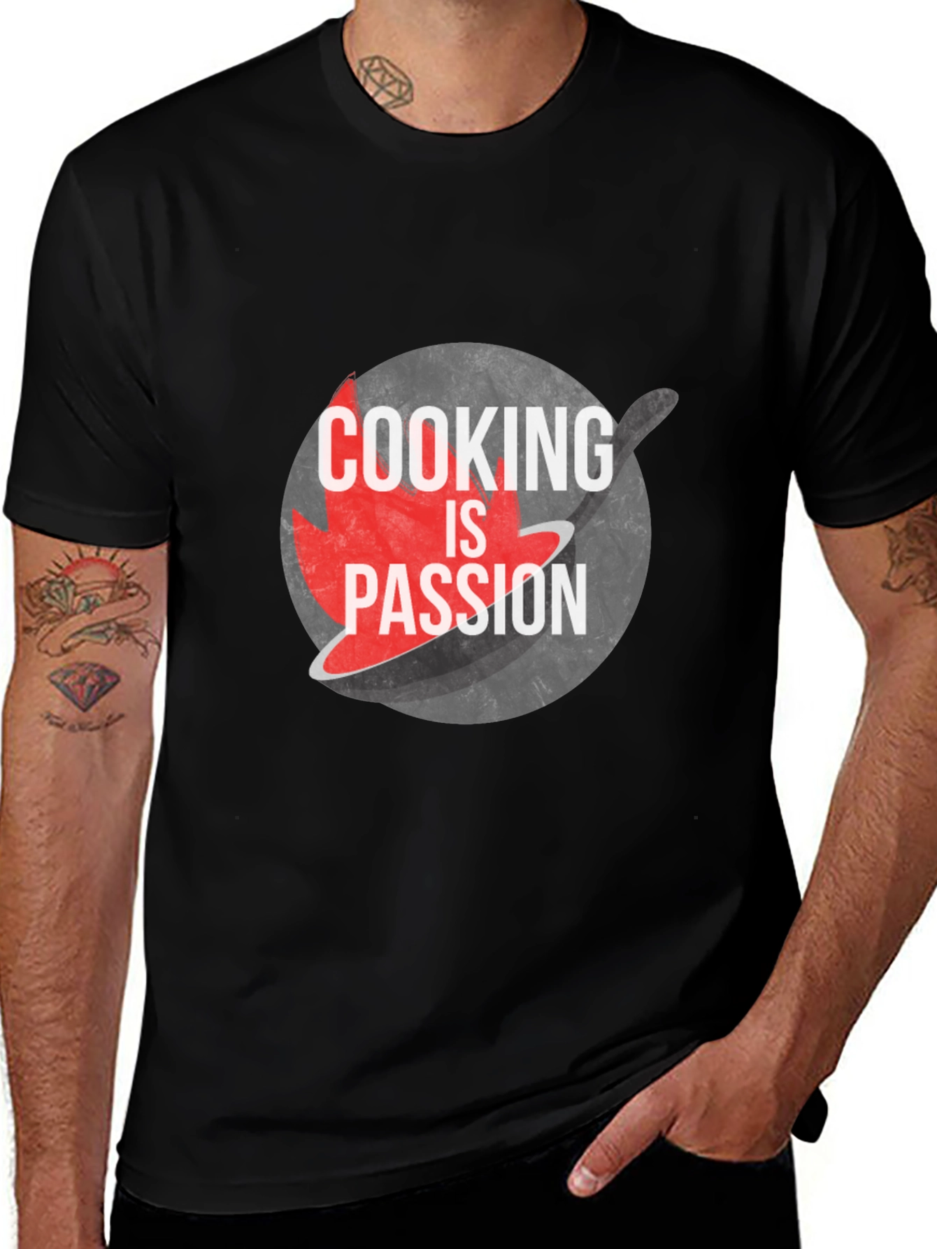 Variant 7 of Cooking is Passion Graphic Tee - Black
