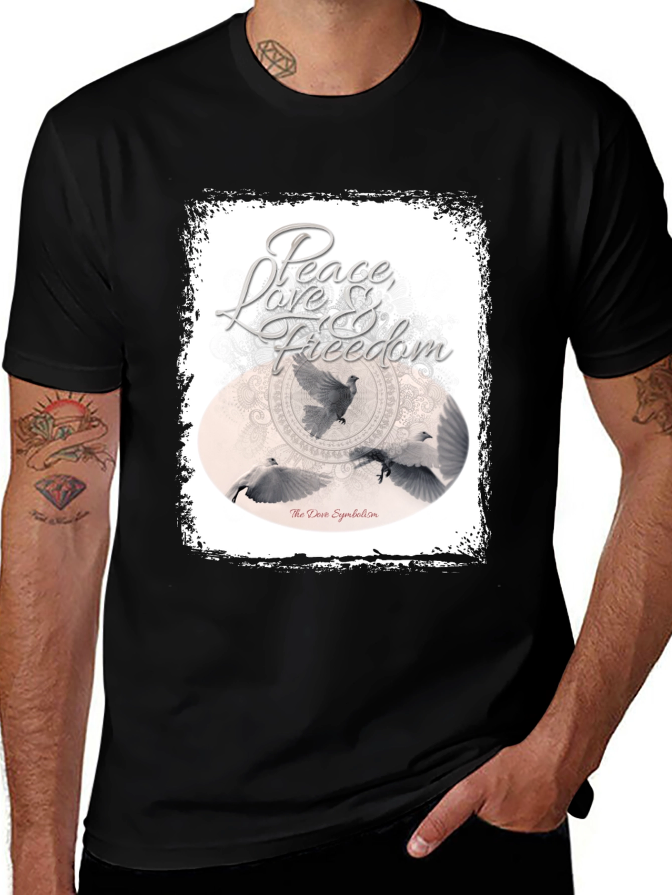 Variant 16 of Peace Love Freedom Dove Graphic T-Shirt