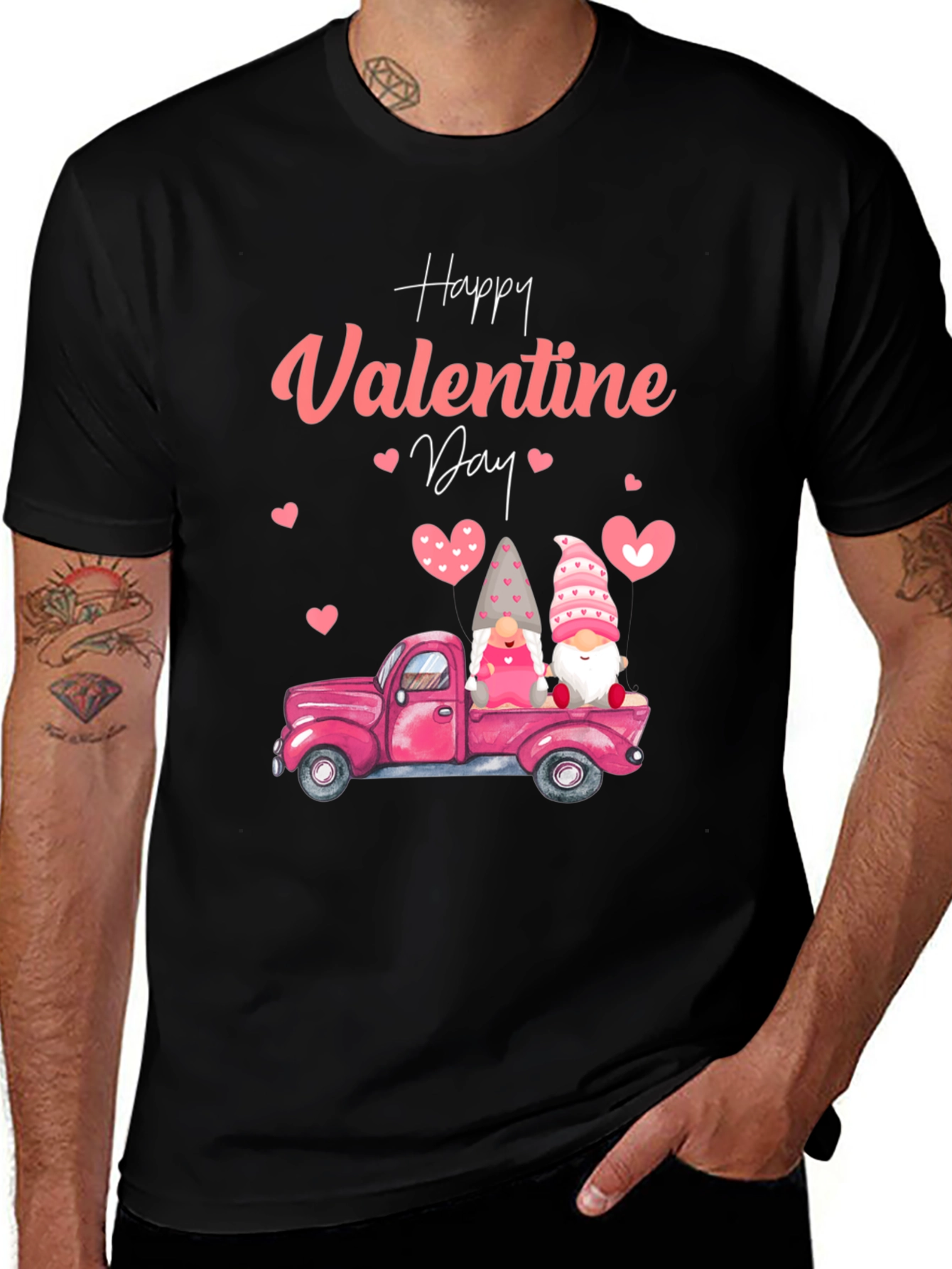 Valentine's Day Truck Gnomes Graphic T-Shirt