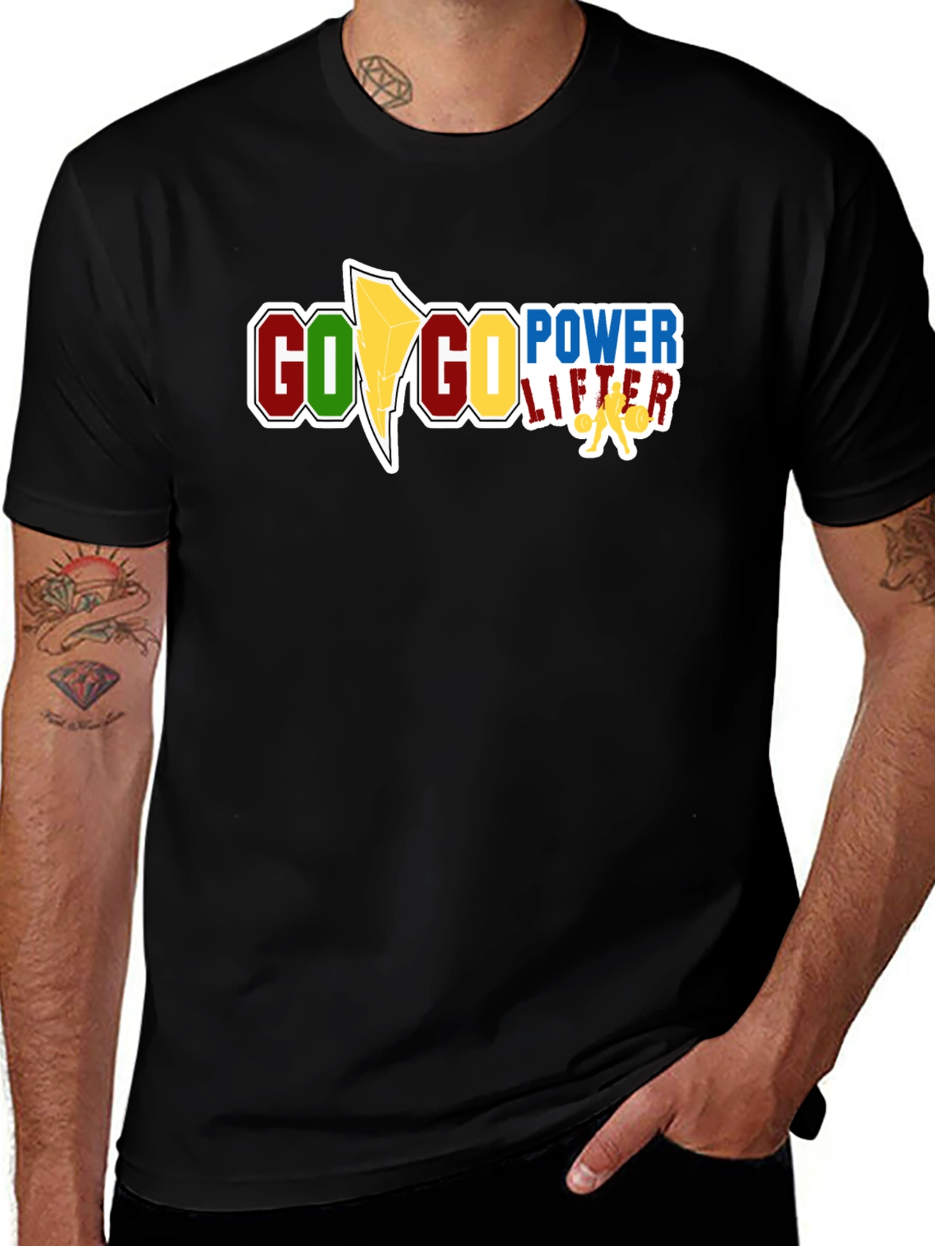 Variant 26 of Go Go Powerlifter T-Shirt - Black