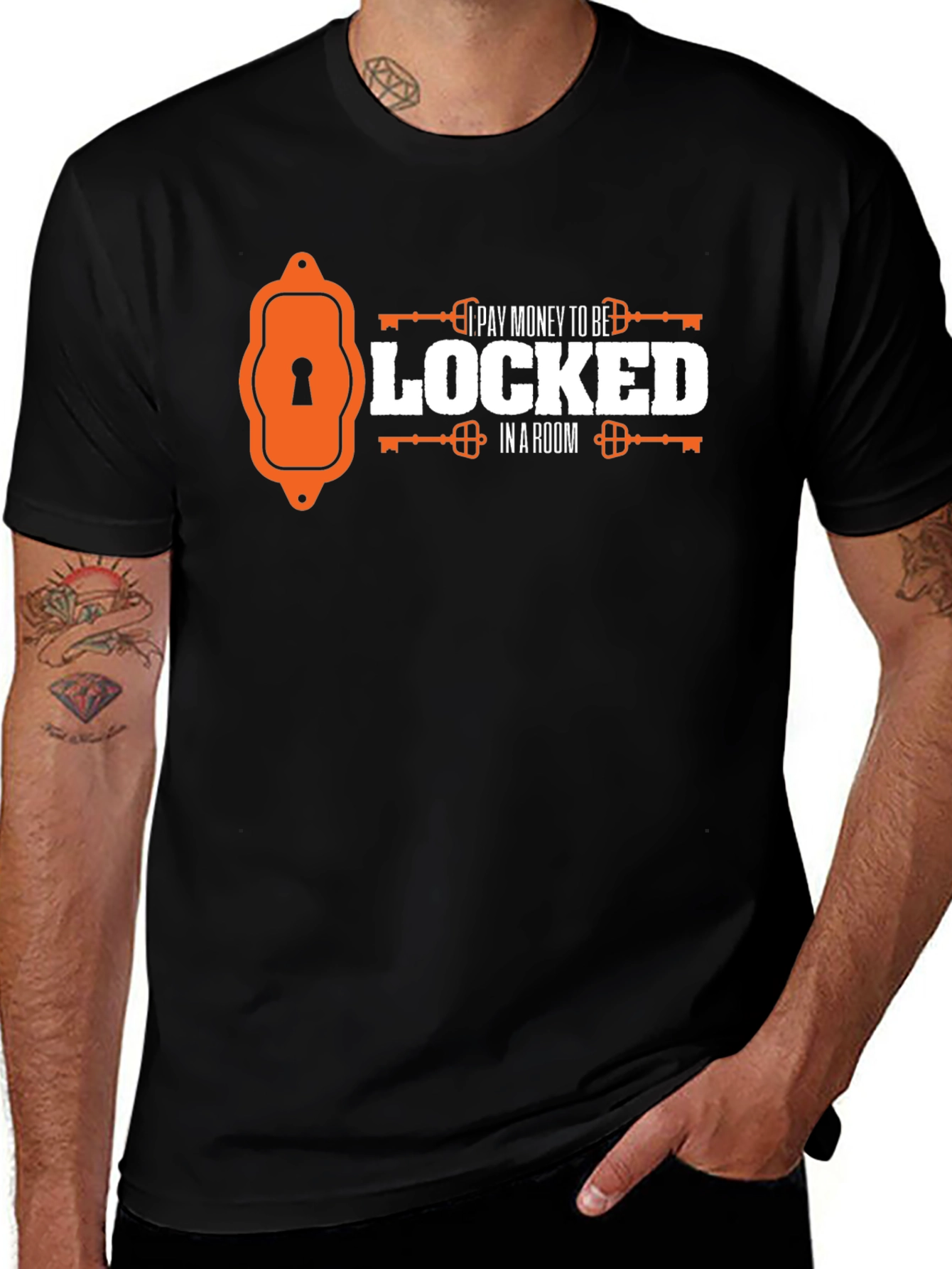Variant 7 of Escape Room Enthusiast T-Shirt - I Pay Money to be Locked