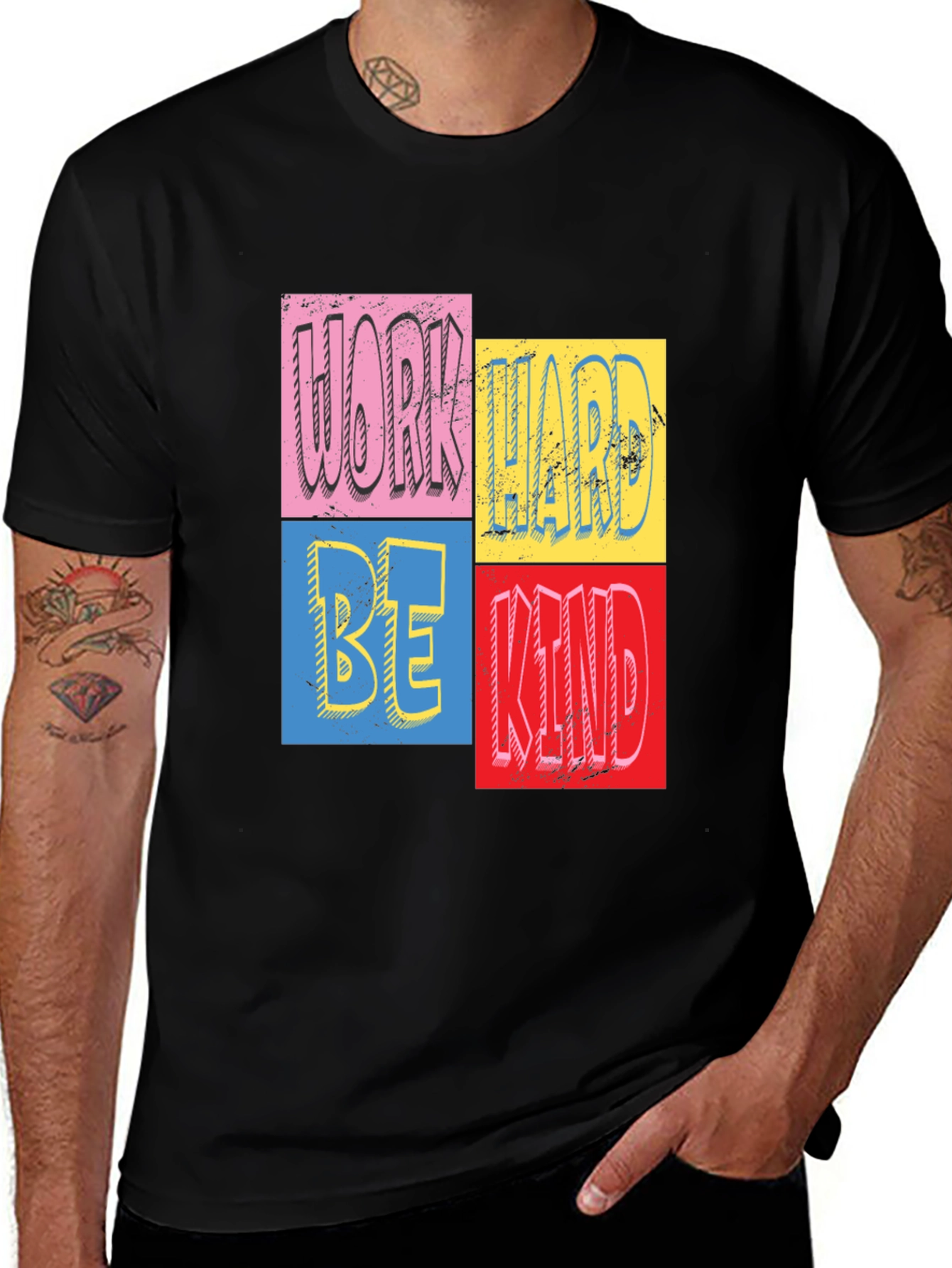 Variant 12 of Work Hard Be Kind Graphic Tee - Stylish Unisex Shirt