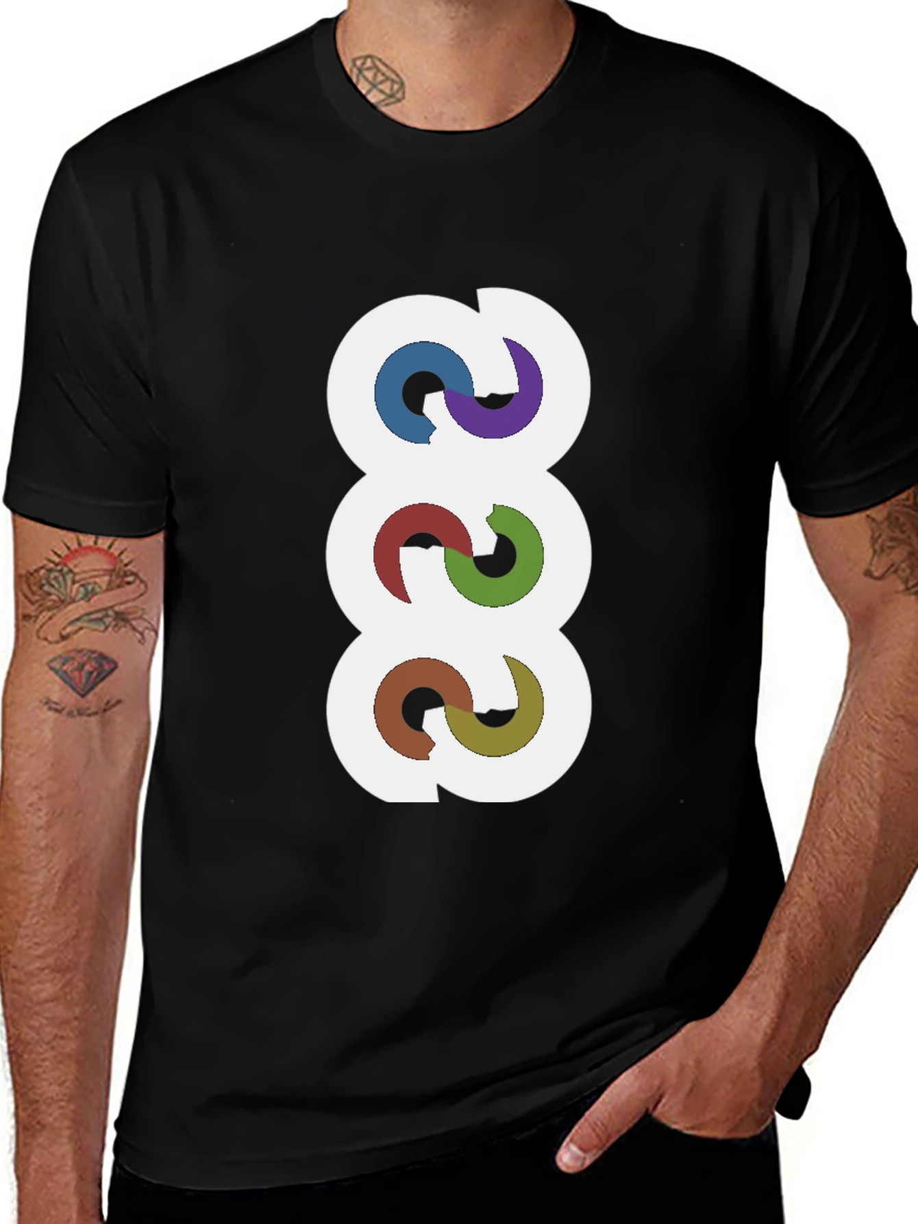 Variant 8 of Abstract Circles Graphic T-Shirt