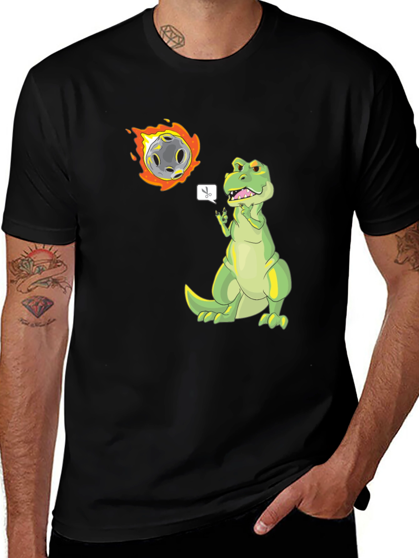 Variant 18 of Dinosaur Cutting Asteroid T-Shirt