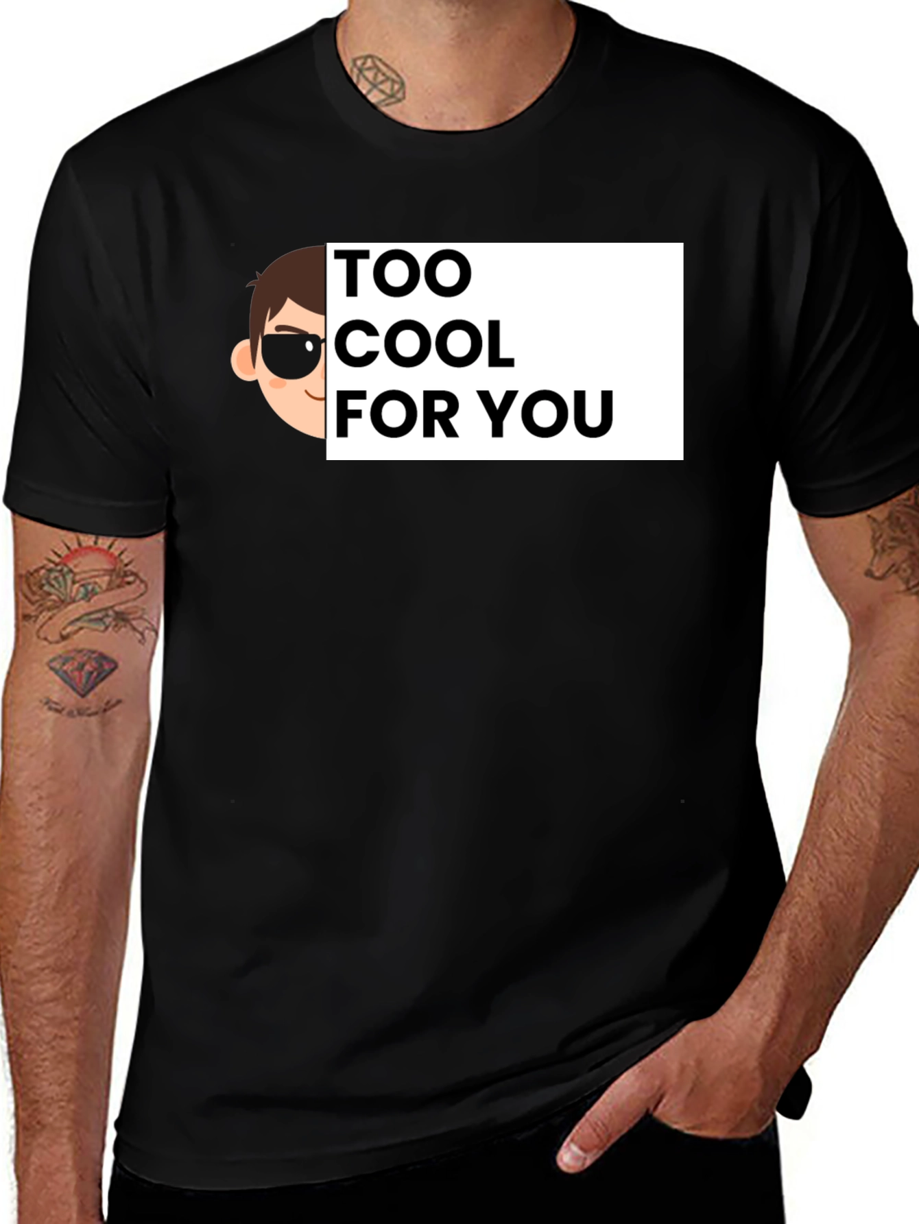 Variant 7 of Cool Cartoon Graphic Tee - Black Cotton T-Shirt