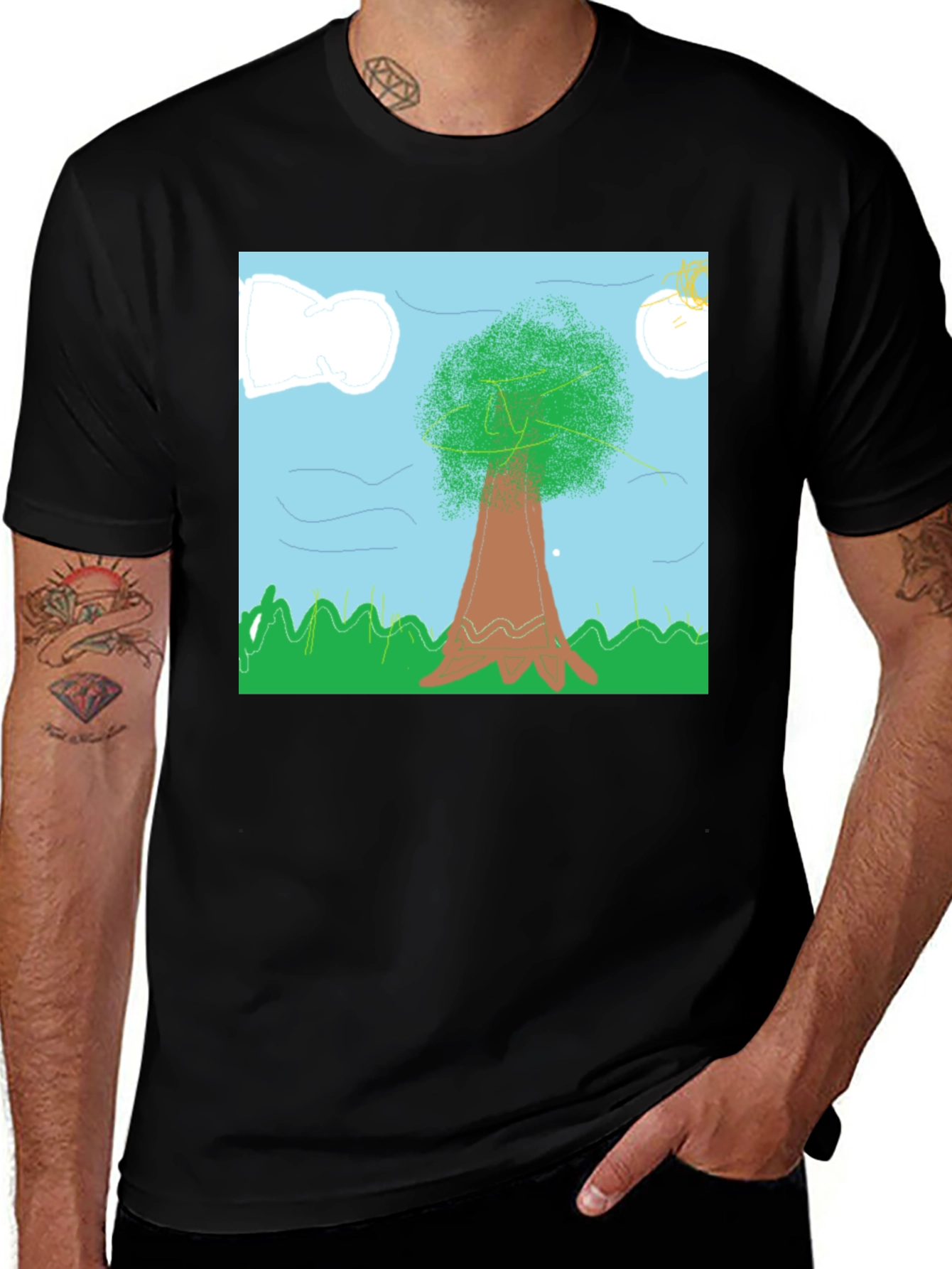 Variant 21 of Nature Scene Tee - Artistic Tree Graphic T-Shirt