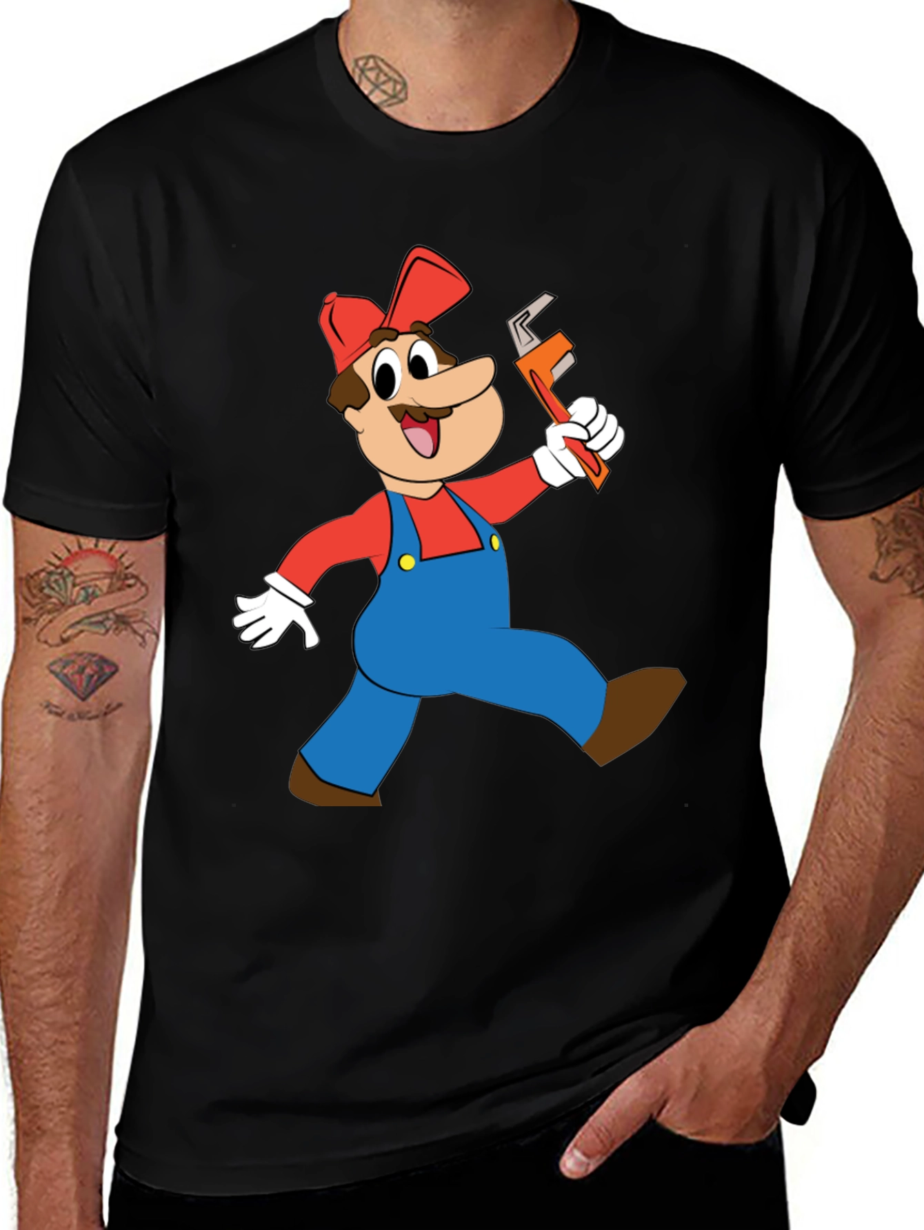 Variant 5 of Cartoon Plumber Graphic T-Shirt