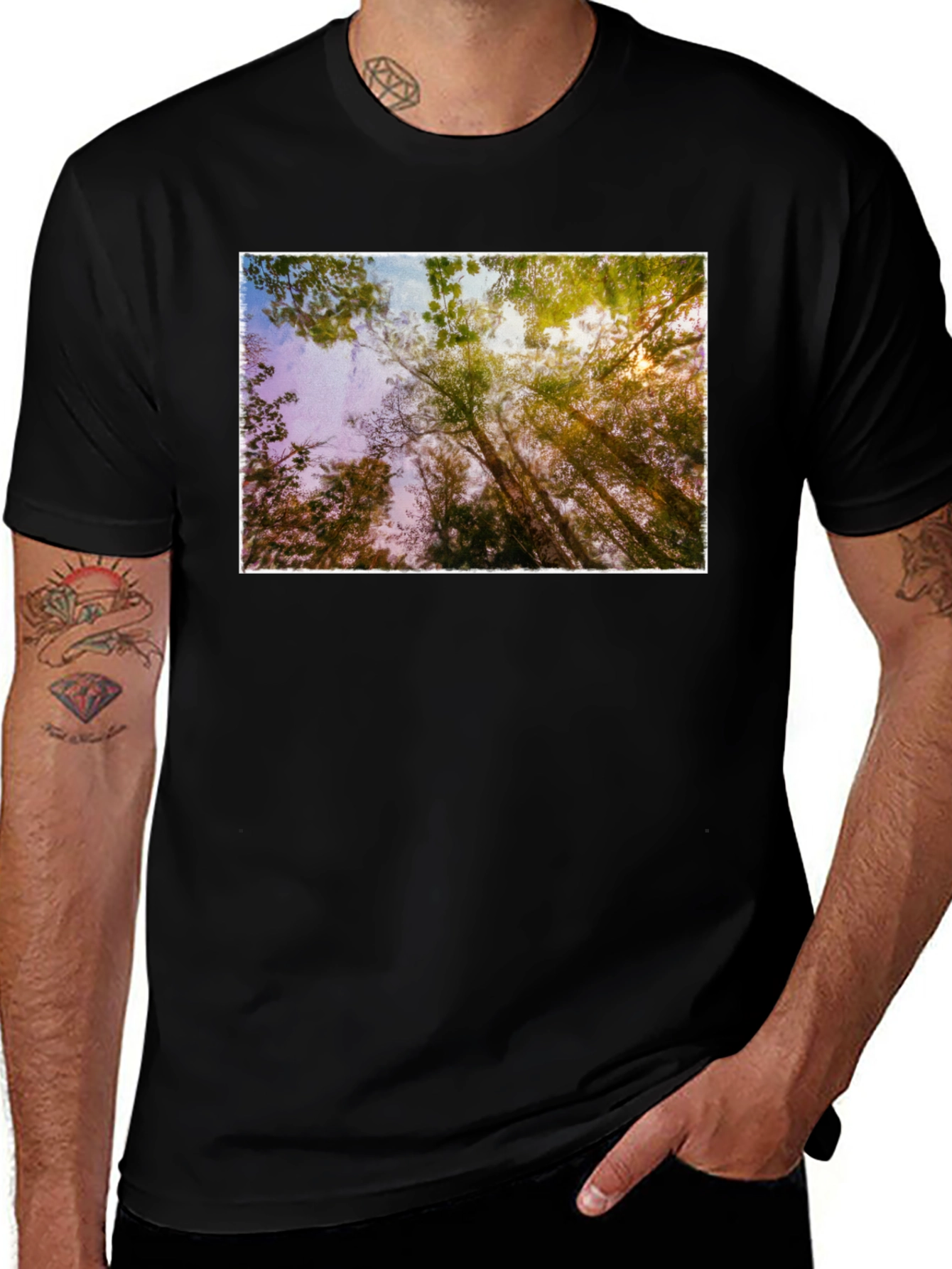 Variant 16 of Nature's Light Black T-Shirt