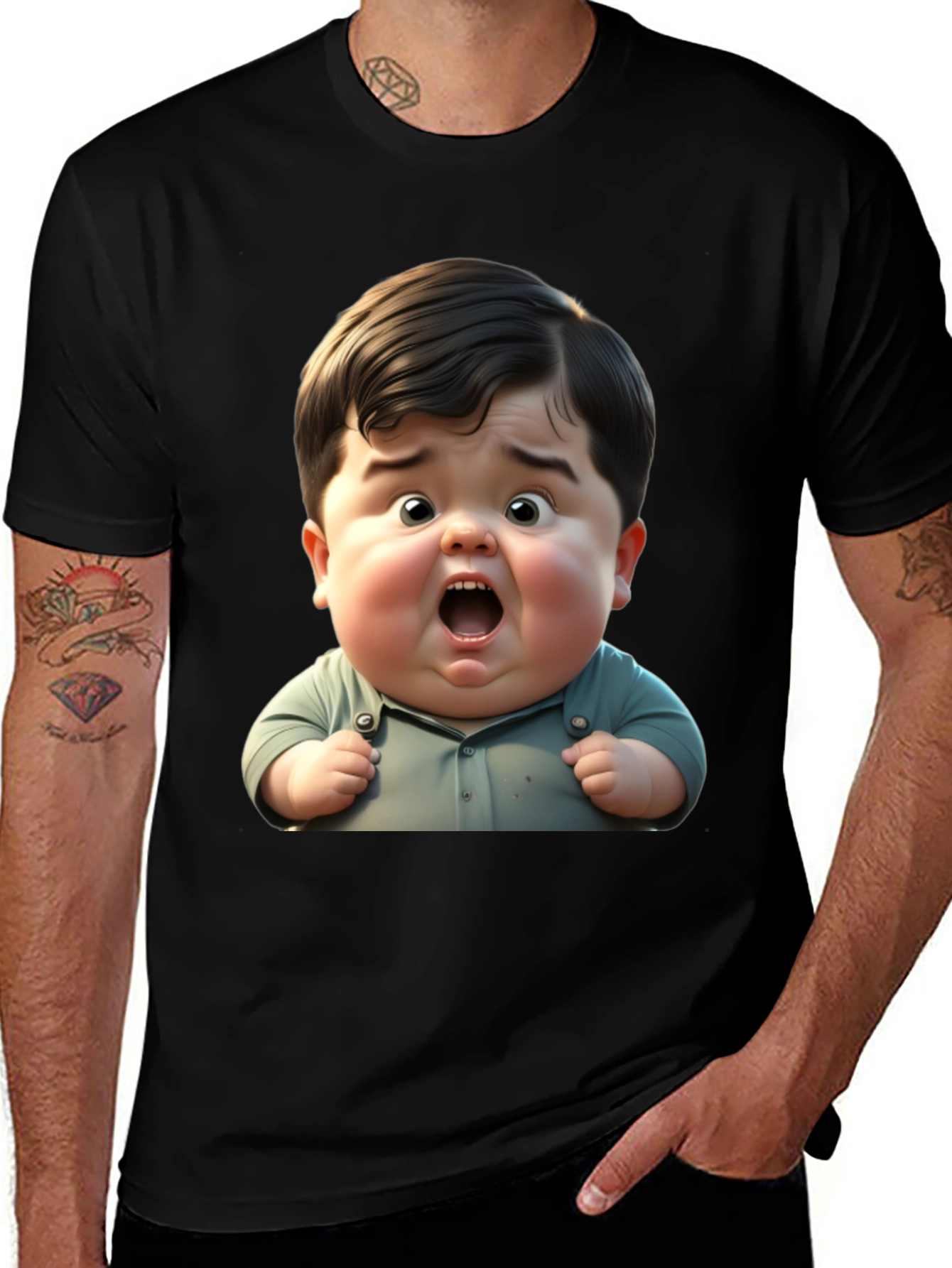 Variant 23 of Funny Baby Graphic Black T-Shirt
