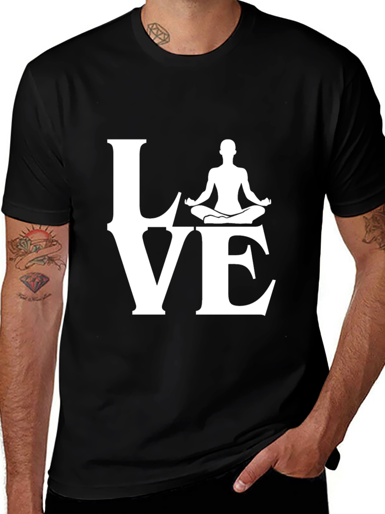 Variant 24 of Love Yoga Black T-Shirt for Men