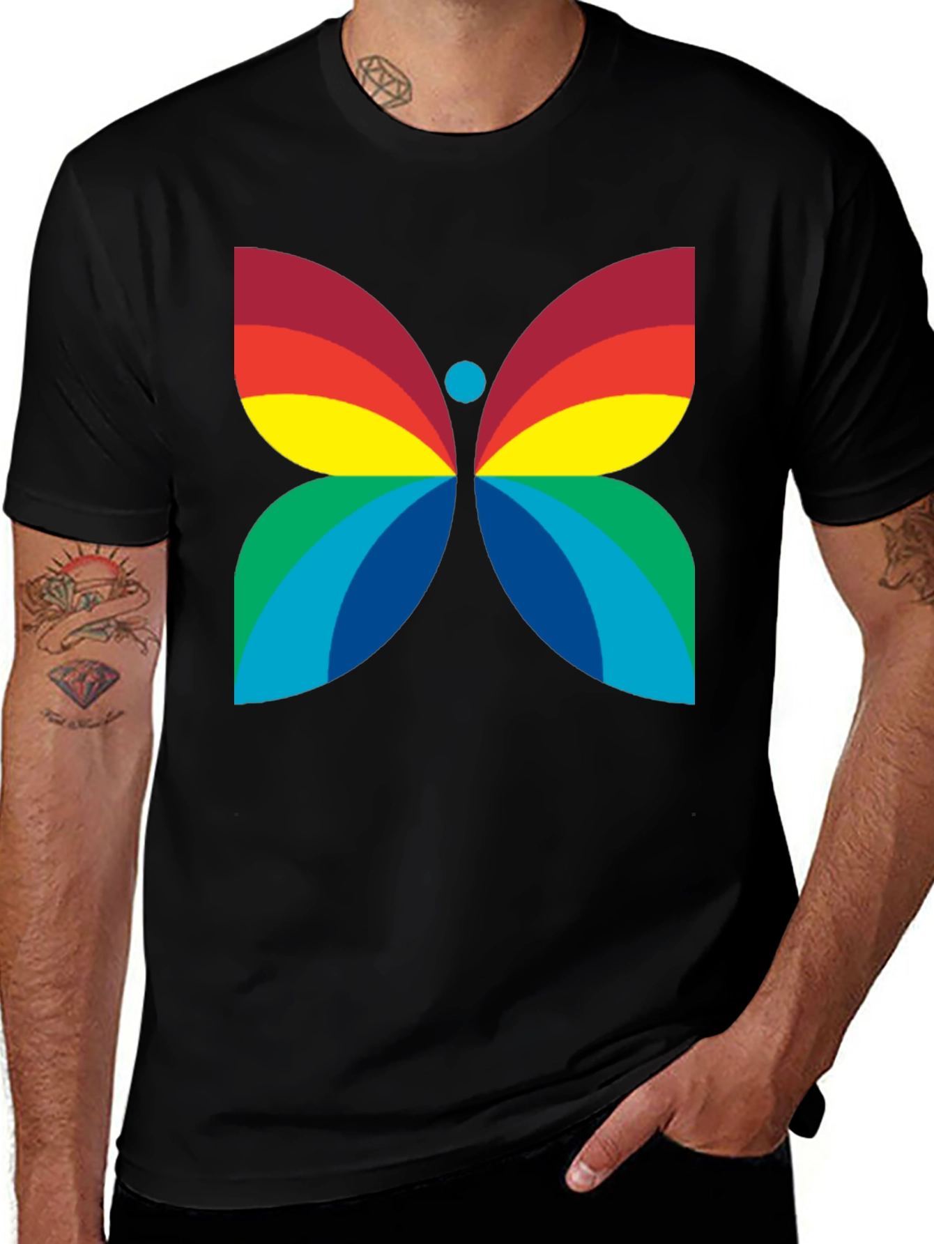 Variant 26 of Rainbow Butterfly Graphic Tee - Bold Statement Shirt