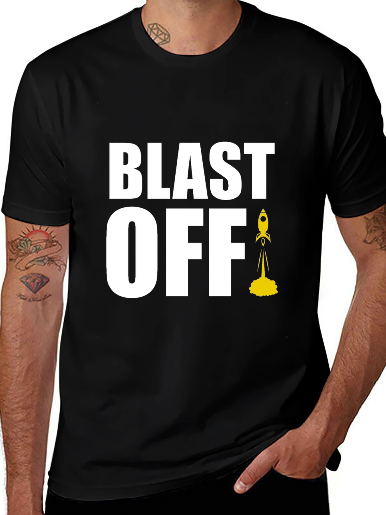 Blast Off T-Shirt - Space Rocket Graphic Tee