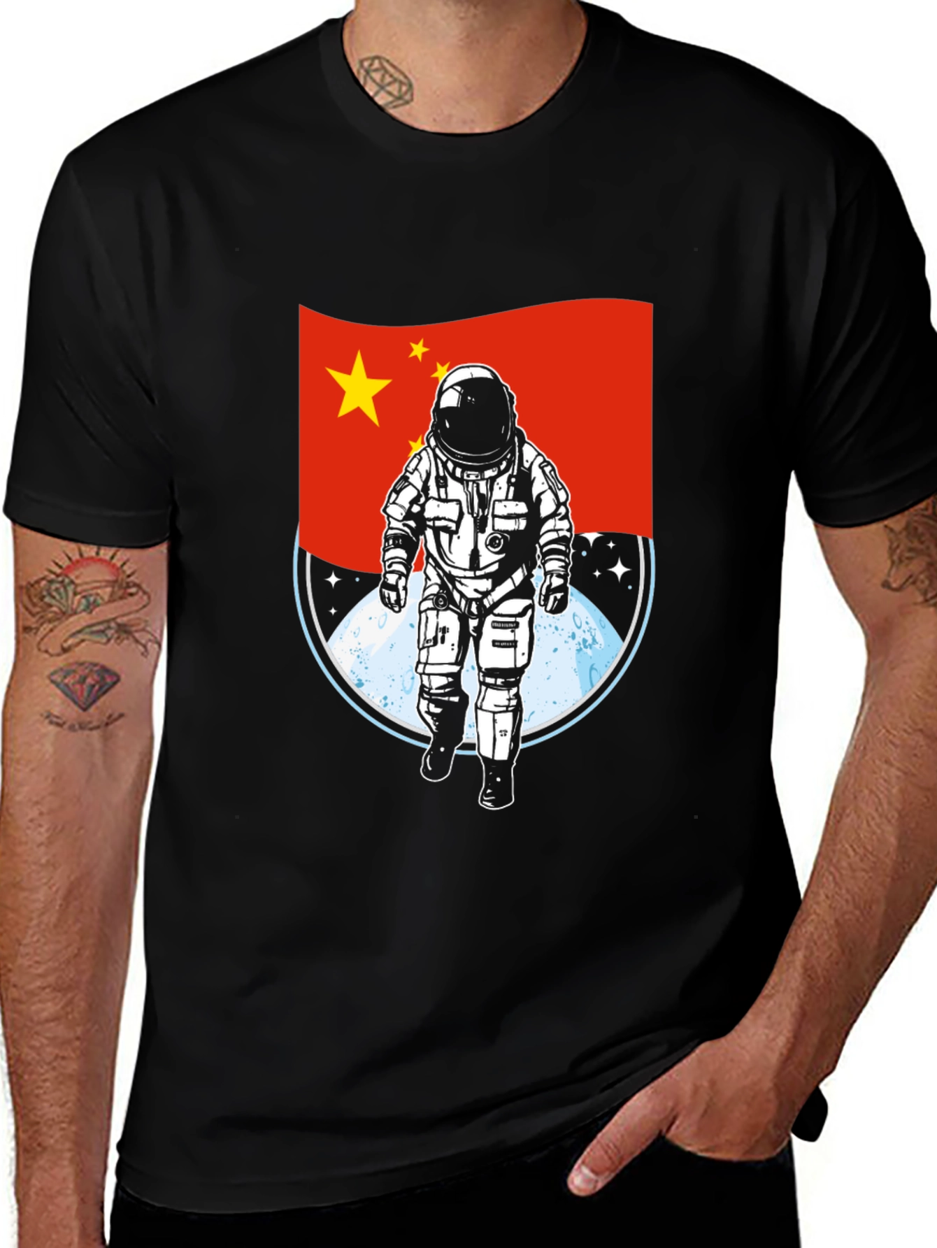 China Astronaut T-Shirt - Lunar Landing Design