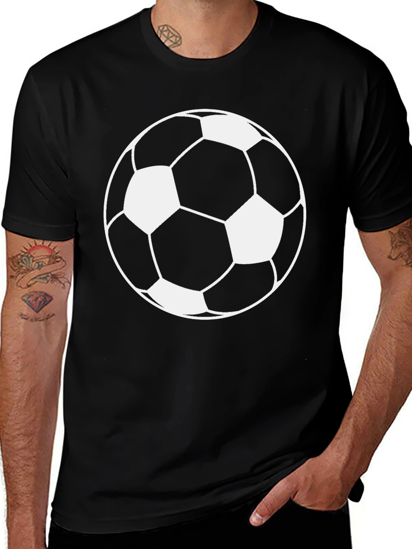 Variant 24 of Soccer Ball Graphic Tee - Black Short Sleeve