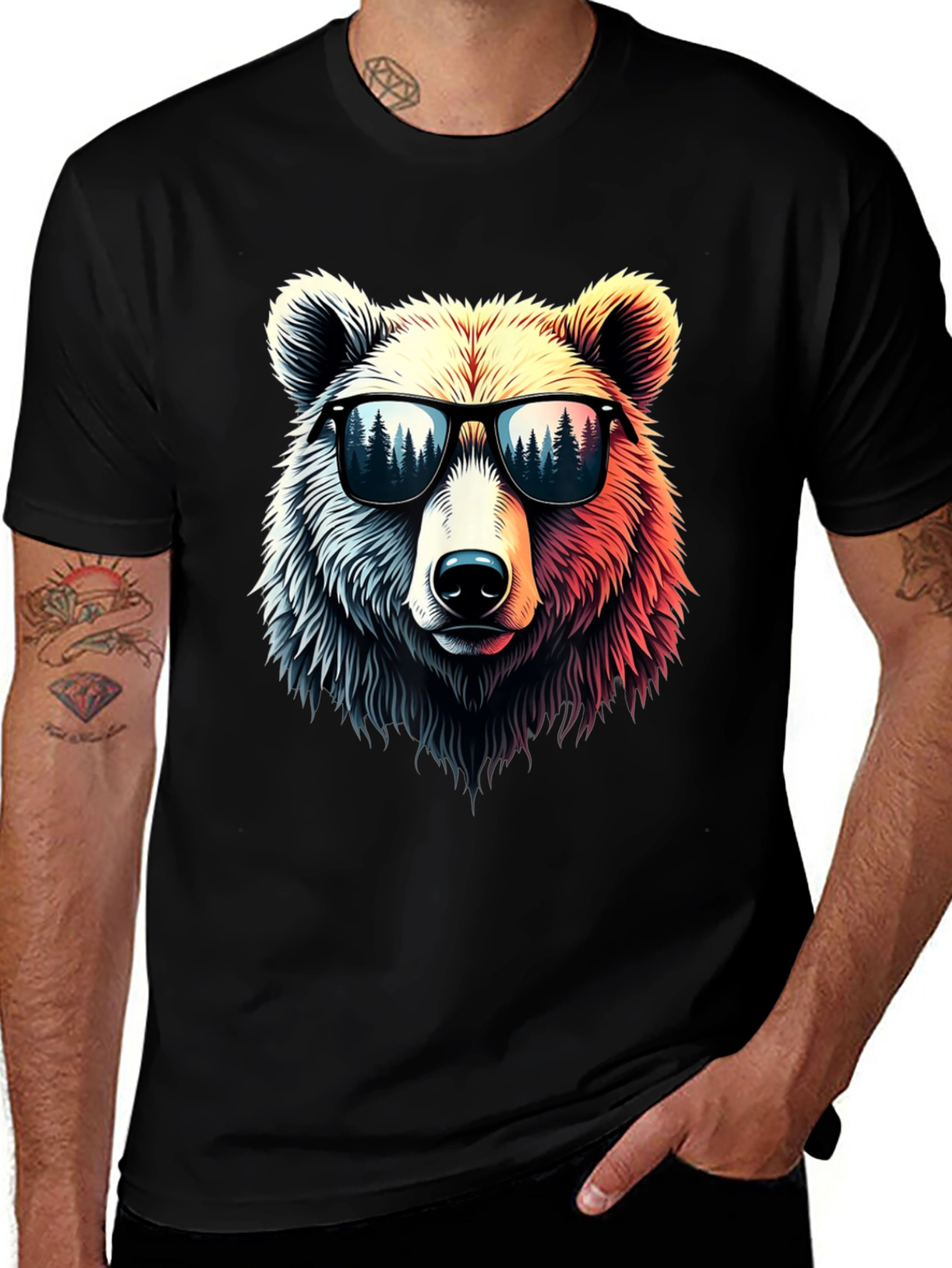 Variant 16 of Cool Bear Graphic Tee - Stylish Black T-Shirt