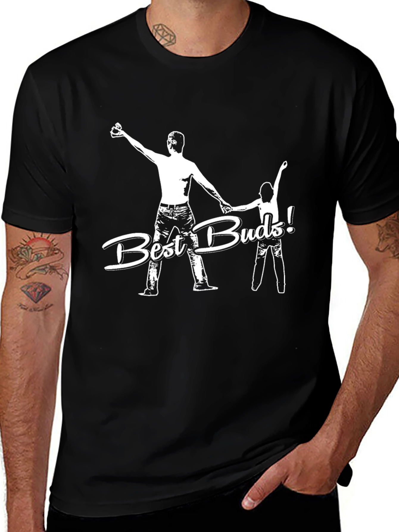Variant 29 of Best Buds Black T-Shirt - Fun Graphic Tee
