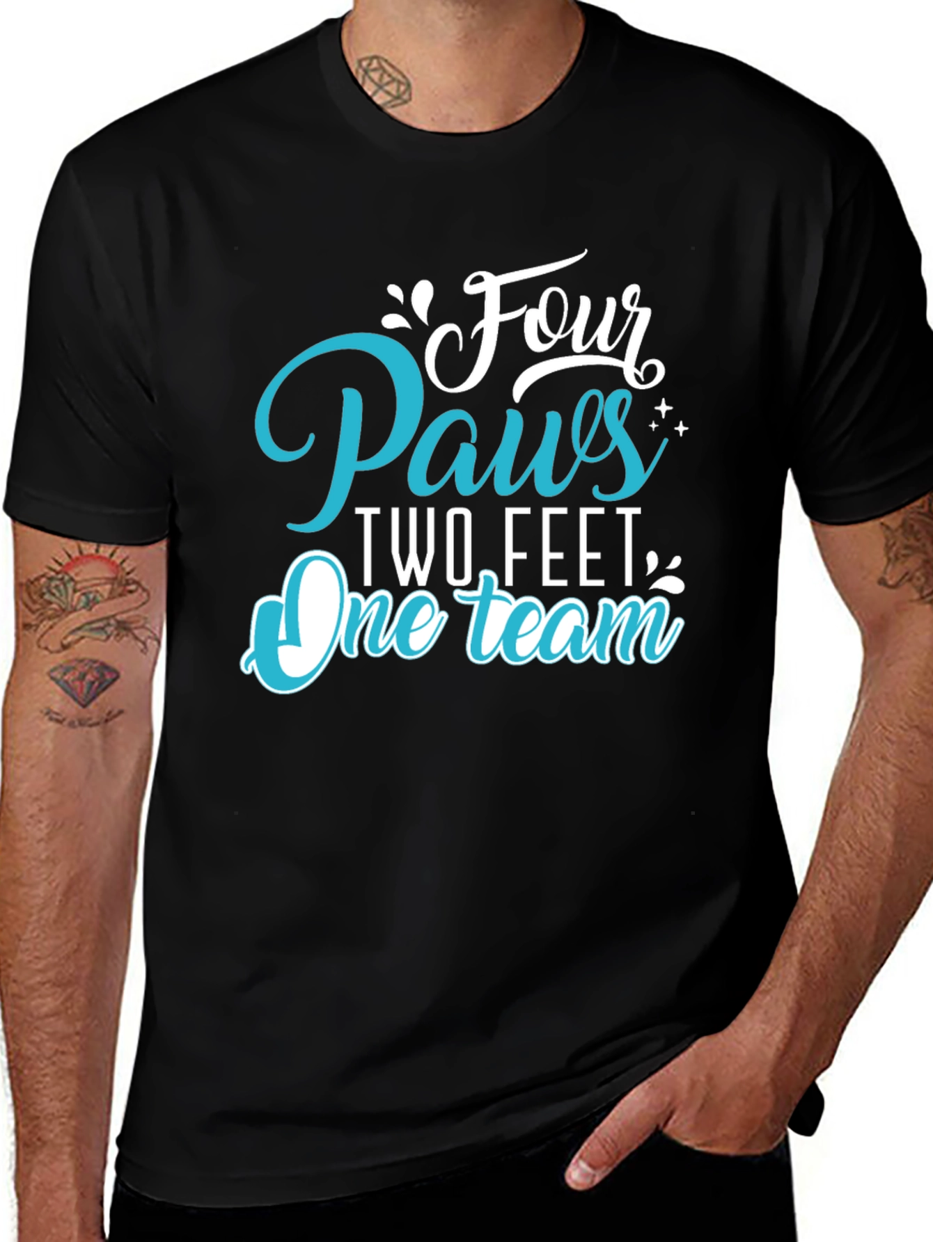 Variant 22 of Four Paws Two Feet One Team Graphic Tee