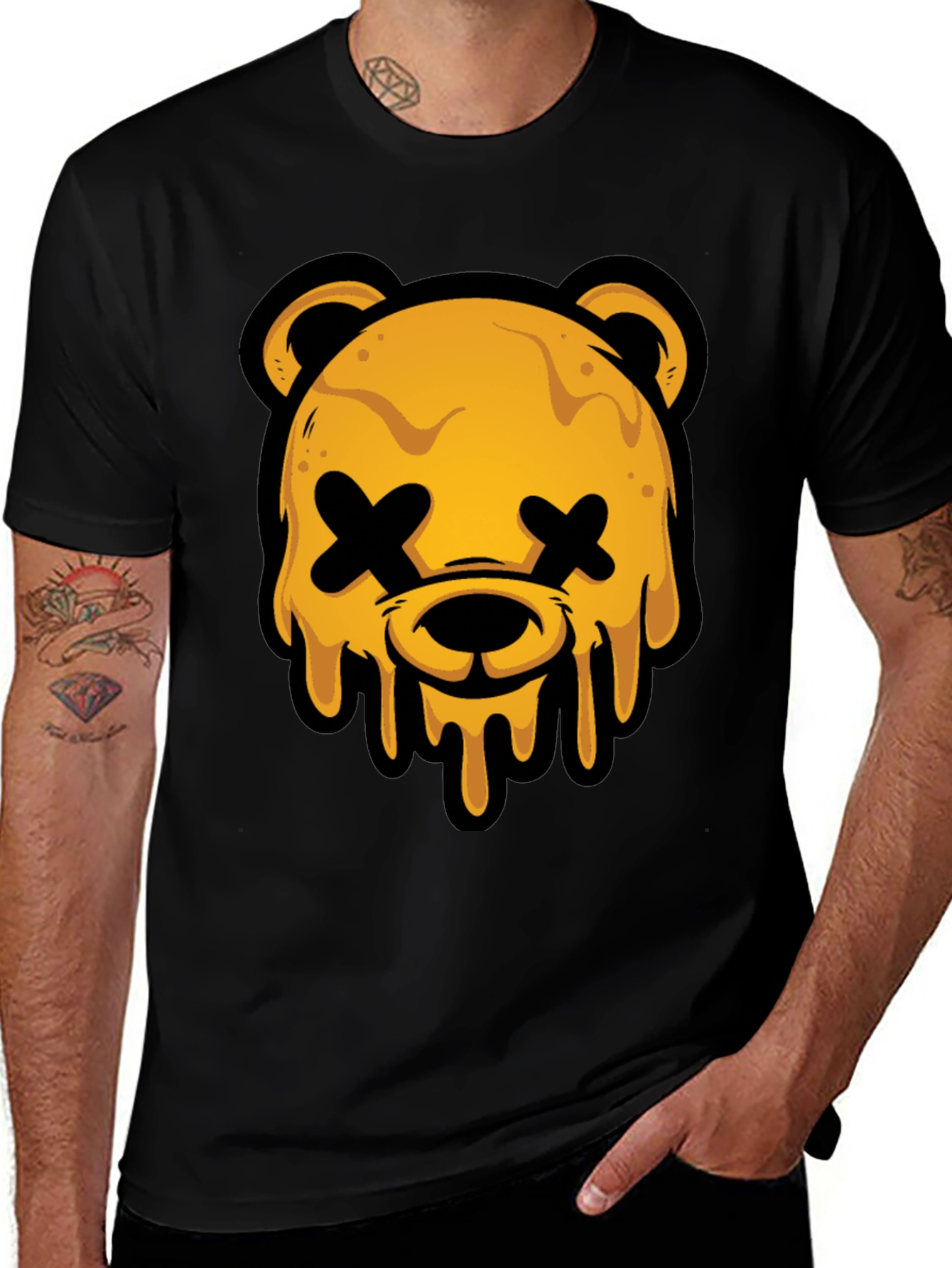 Variant 19 of Edgy Graphic Tee - Dripping Bear Head