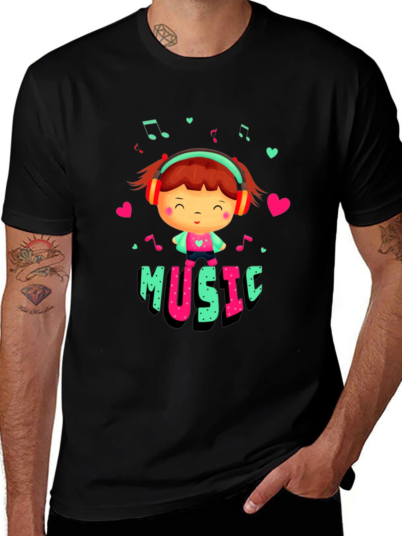 Variant 24 of Cute Music Lover Graphic T-Shirt