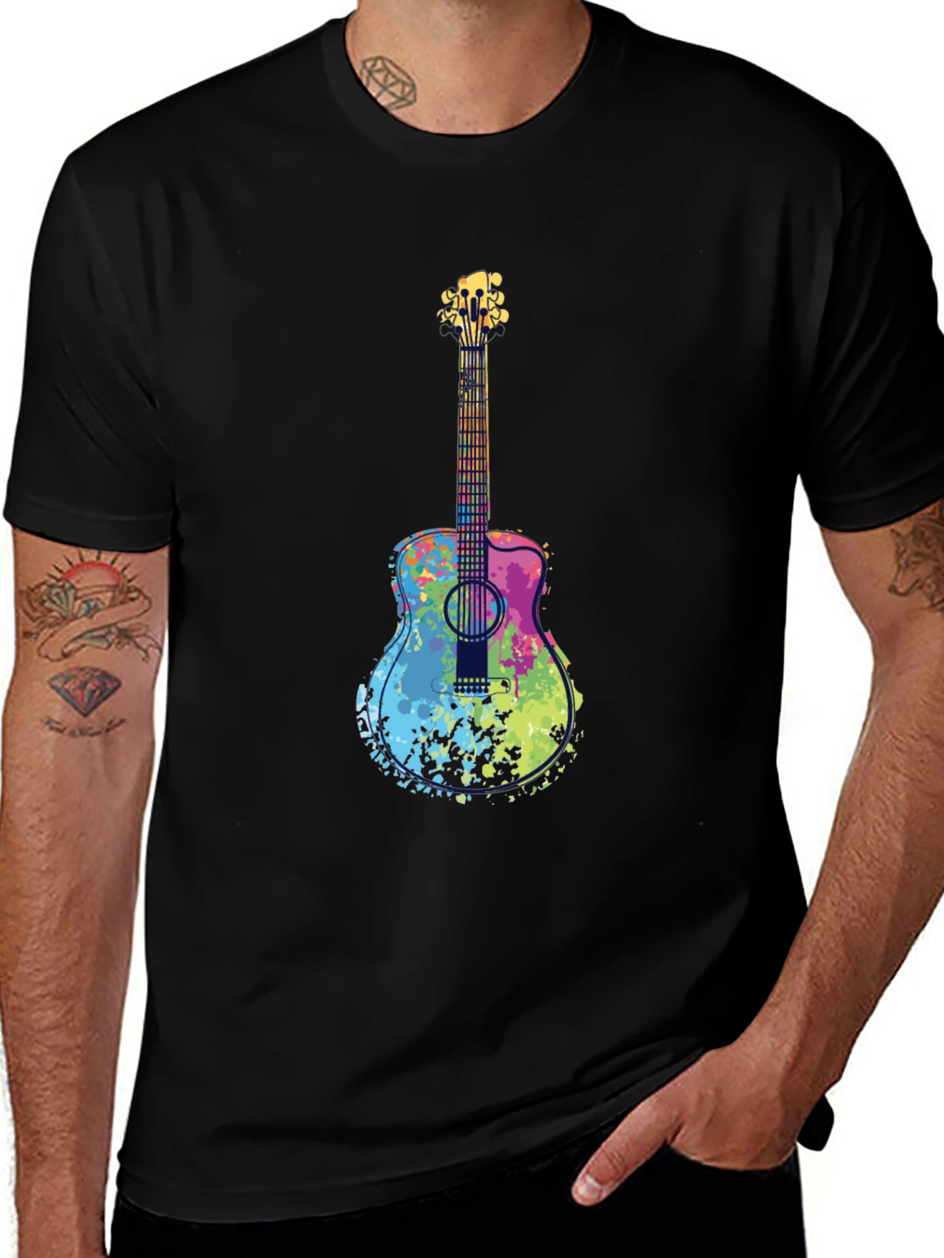 Variant 30 of Colorful Guitar Graphic T-Shirt
