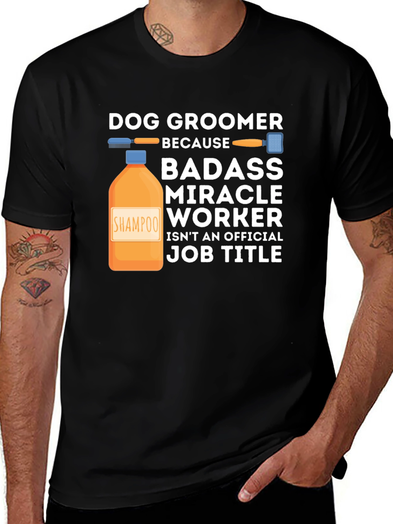 Variant 21 of Dog Groomer Badass T-Shirt