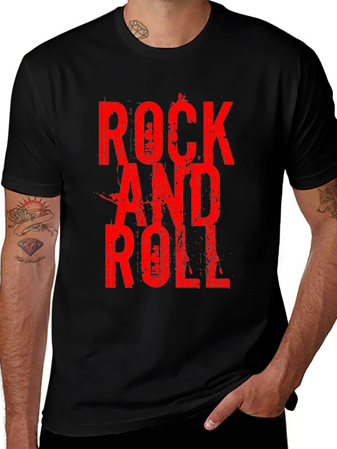 Variant 7 of Rock and Roll Black Graphic T-Shirt