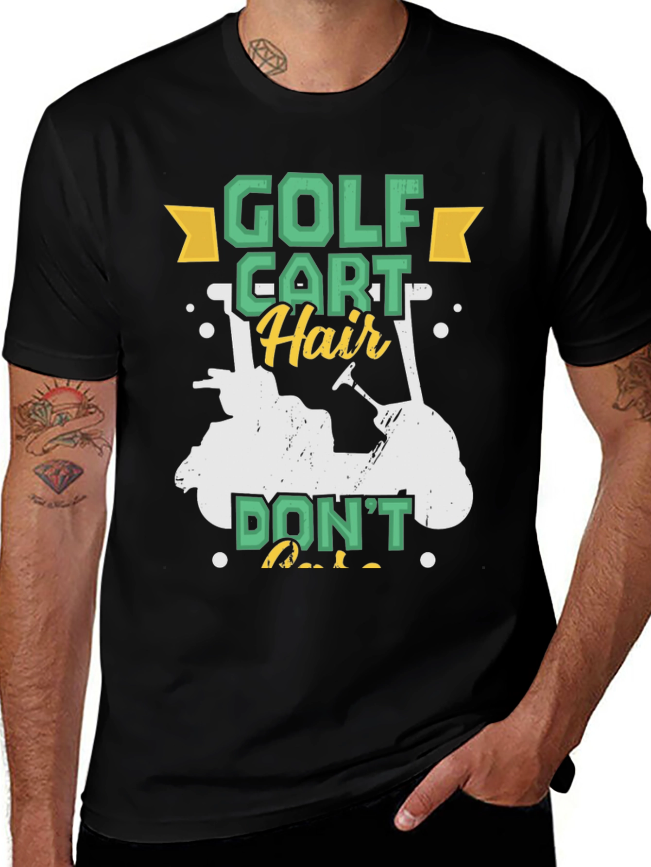 Variant 30 of Golf Cart Hair T-Shirt - Funny Golfer Tee