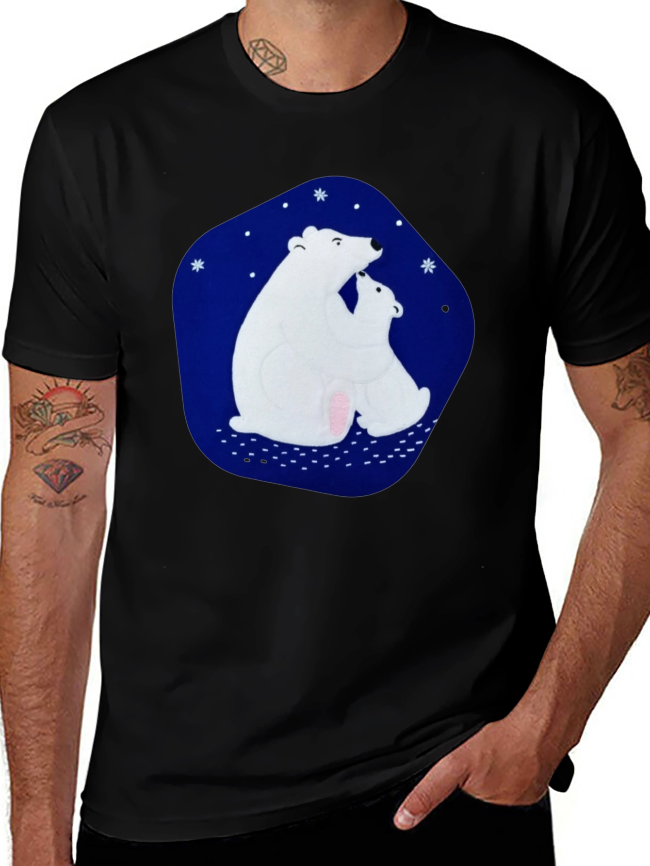 Variant 12 of Black Polar Bear Graphic Tee
