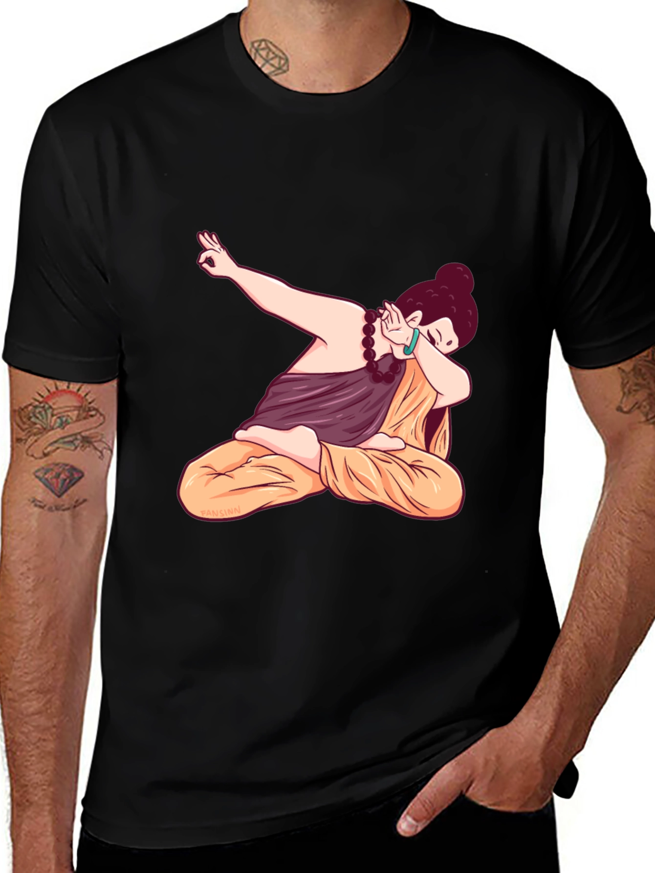 Dabbing Yogi Black T-Shirt - Meditation & Style