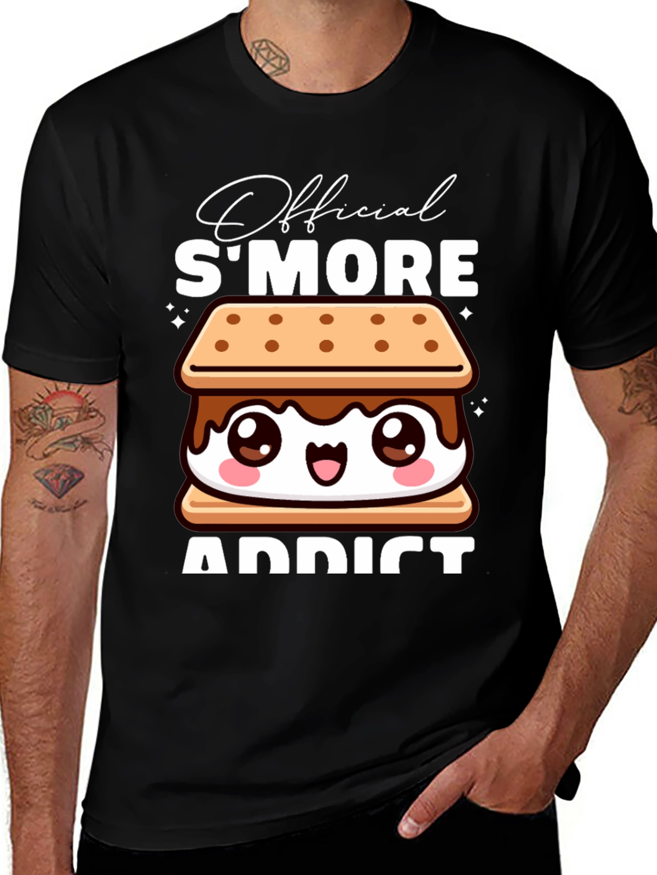 Variant 4 of Official S'more Addict T-Shirt - Cute Cartoon Marshmallow Tee