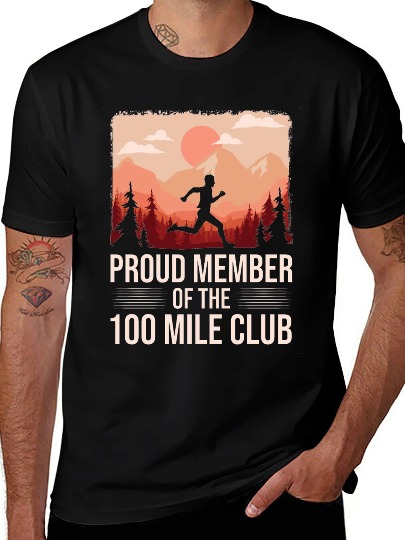 Variant 2 of Proud Member 100 Mile Club Running T-Shirt