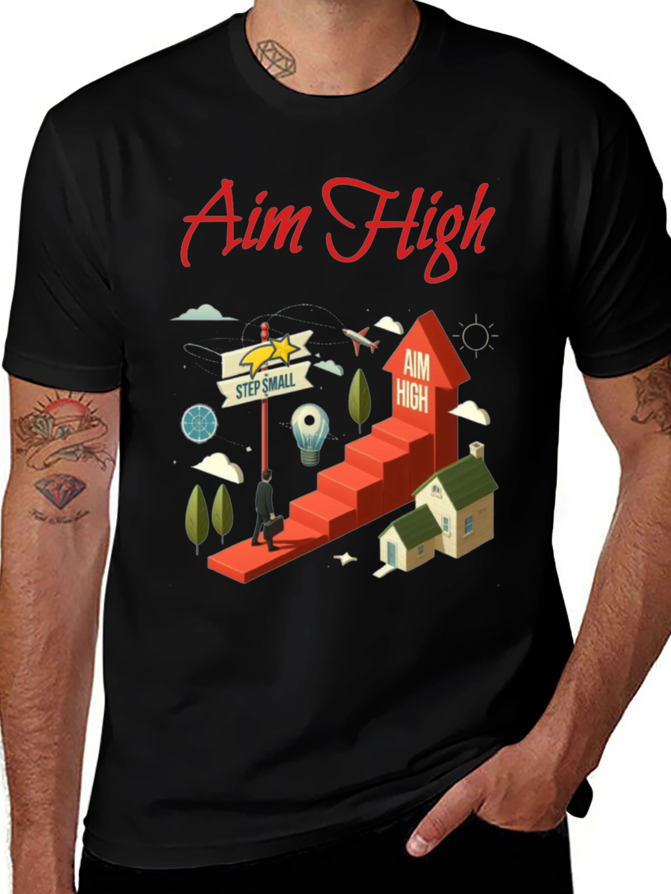 Variant 17 of Aim High Graphic Tee - Motivation & Success
