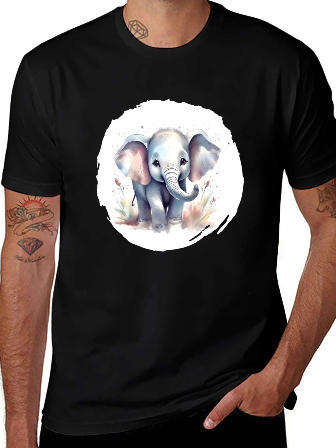 Variant 23 of Cute Baby Elephant Graphic T-Shirt