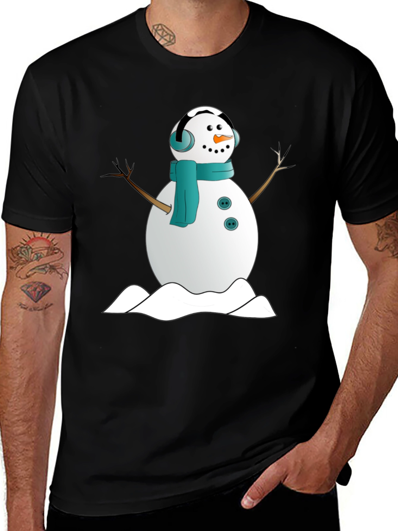 Variant 23 of Snowman Graphic Tee - Winter Holiday Shirt