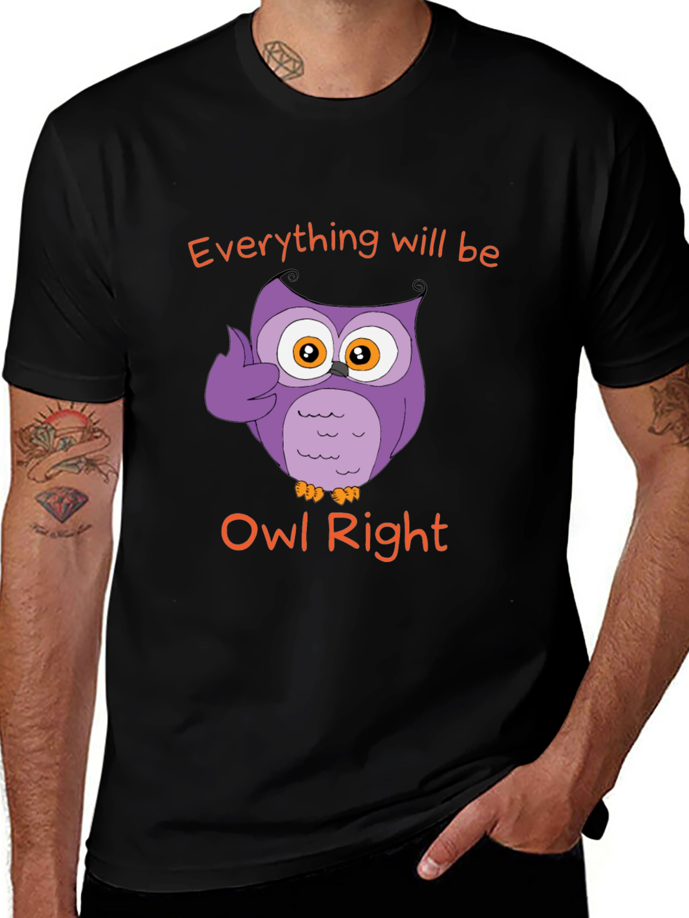 Variant 26 of Everything Will Be Owl Right - Novelty T-Shirt