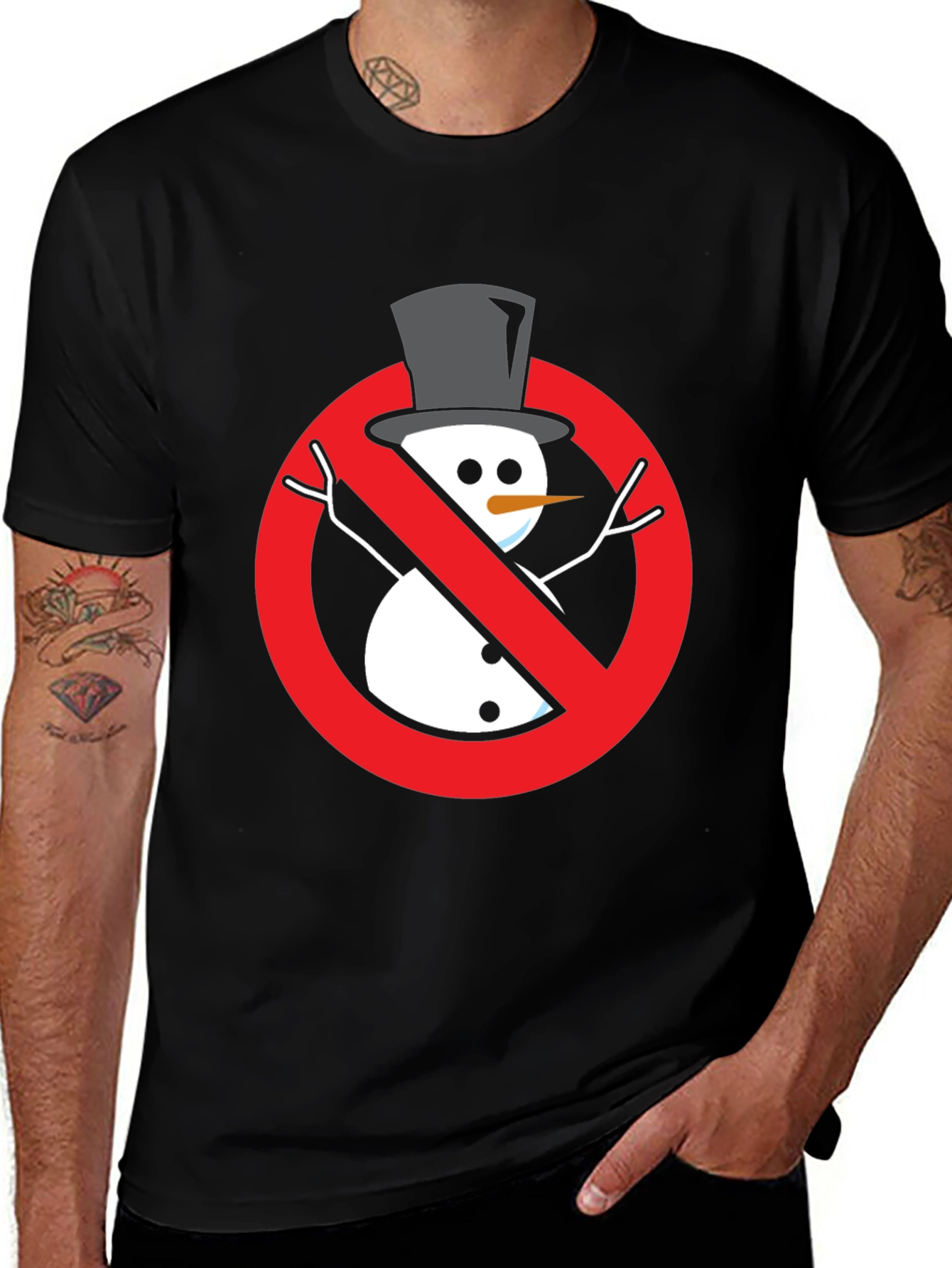 Variant 12 of Anti-Snowman Graphic Tee - Novelty Holiday Humor Shirt