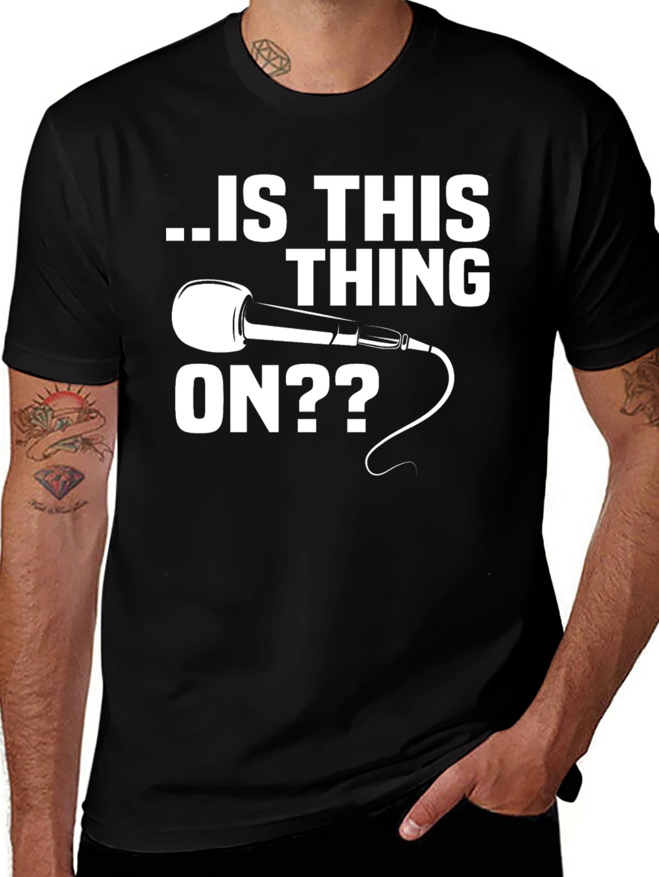 Variant 7 of Is This Thing On T-Shirt - Funny Microphone Tee