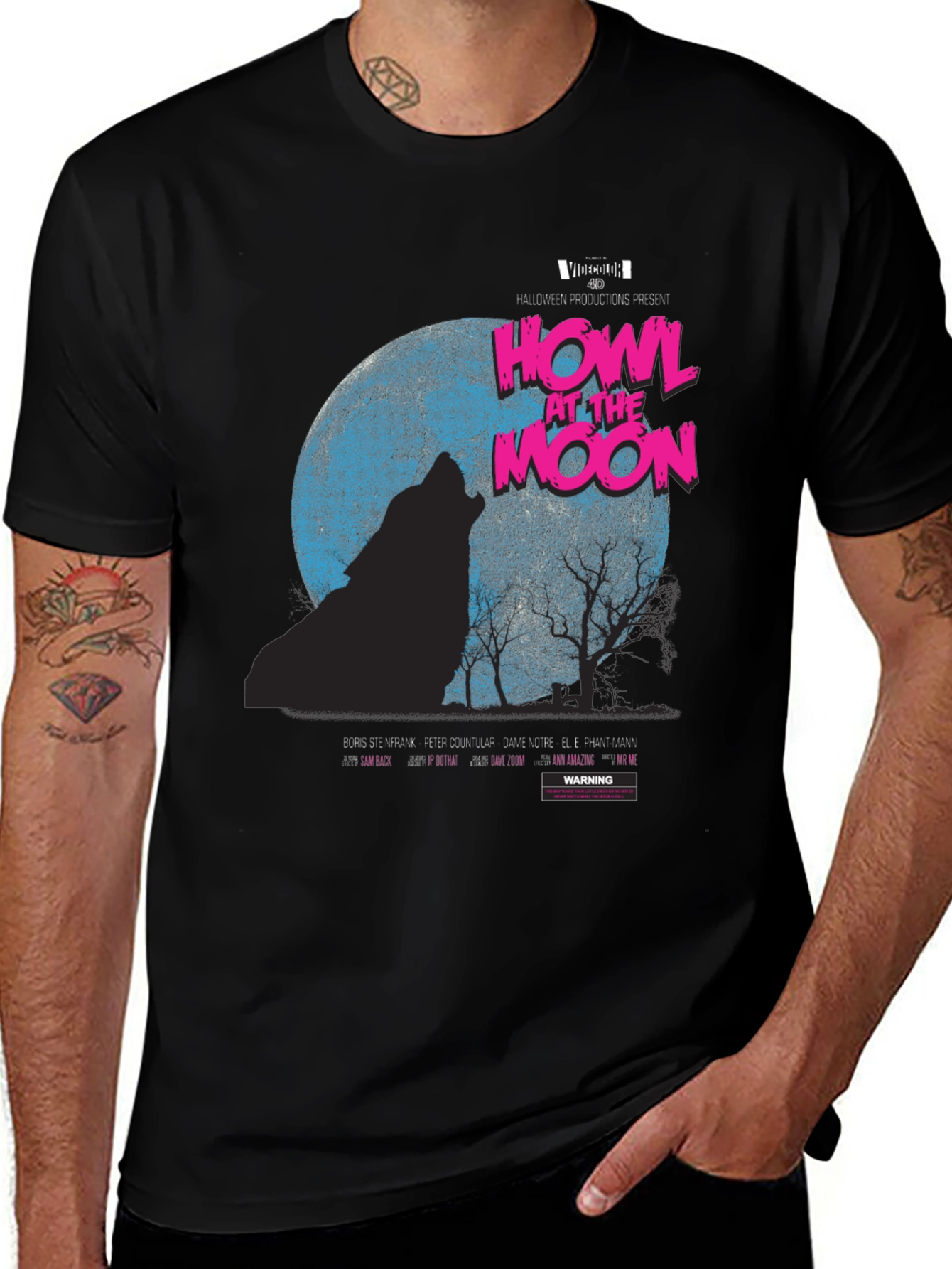 Variant 4 of Howl at the Moon Graphic T-Shirt - Black