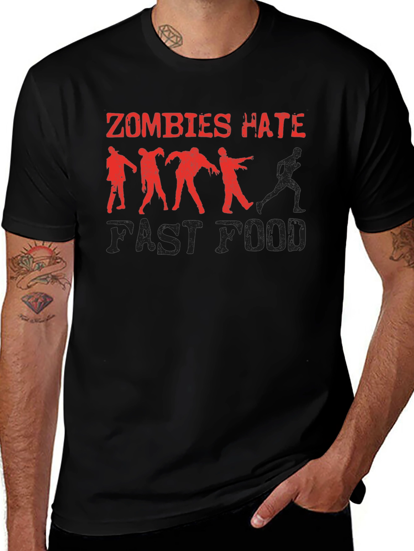 Variant 11 of Zombies Hate Fast Food Graphic Tee